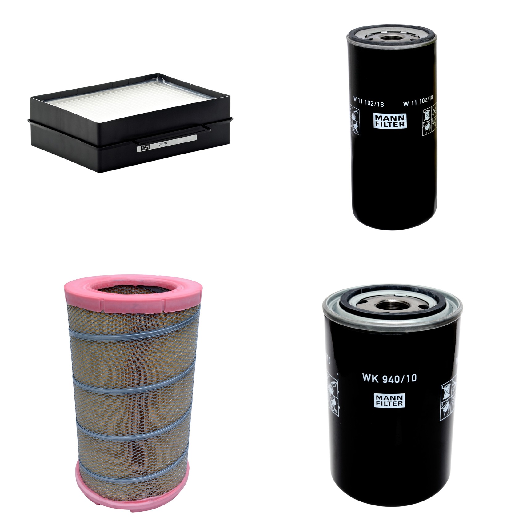 Kit Filtros de Ar Combustível Cabine Ar Condicionado Óleo - Mann-Filter - C301622 - CU1722 - W11102/18 - WK940/10