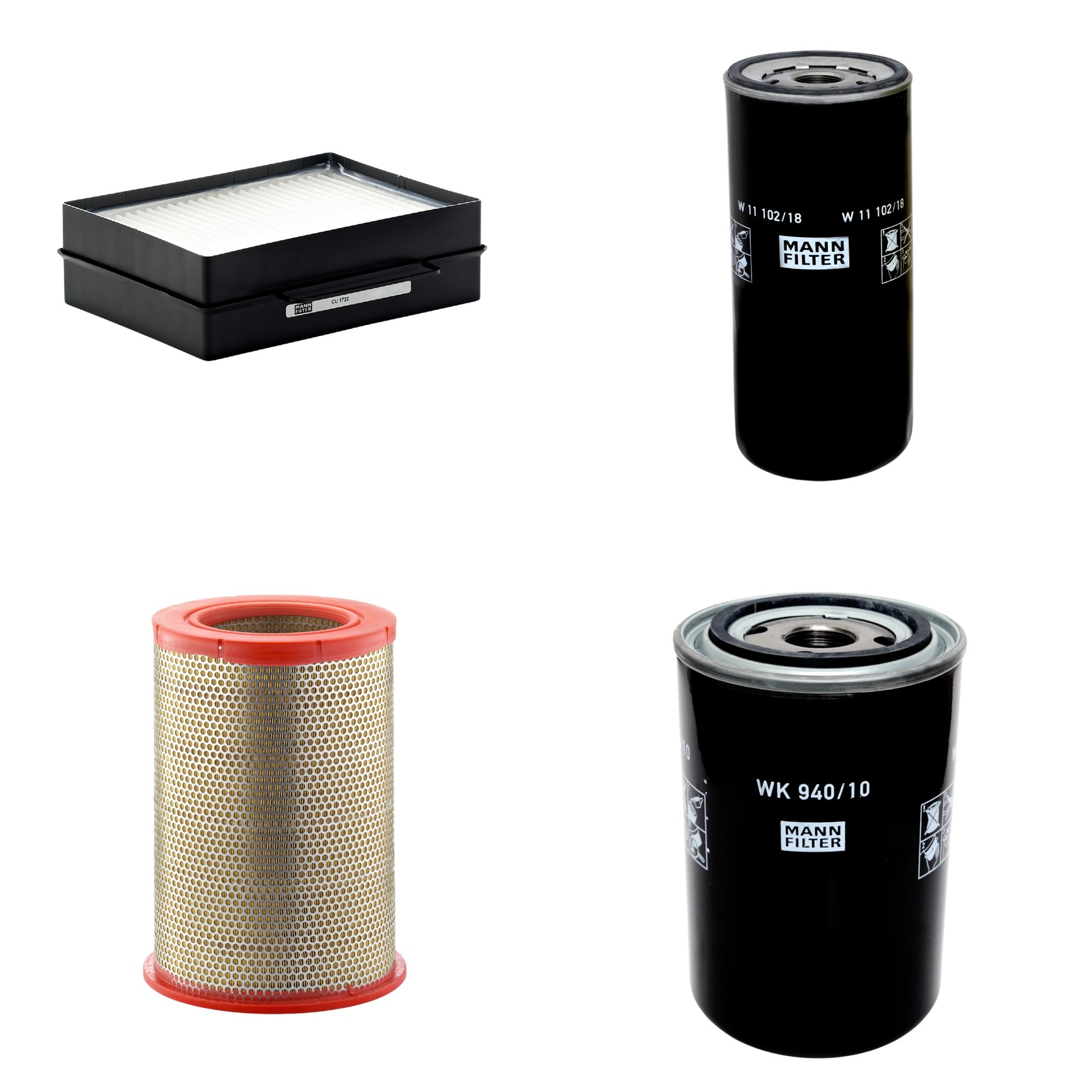 Kit Filtros de Ar Combustível Cabine Ar Condicionado Óleo - Mann-Filter - C301359 - CU1722 - W11102/18 - WK940/10