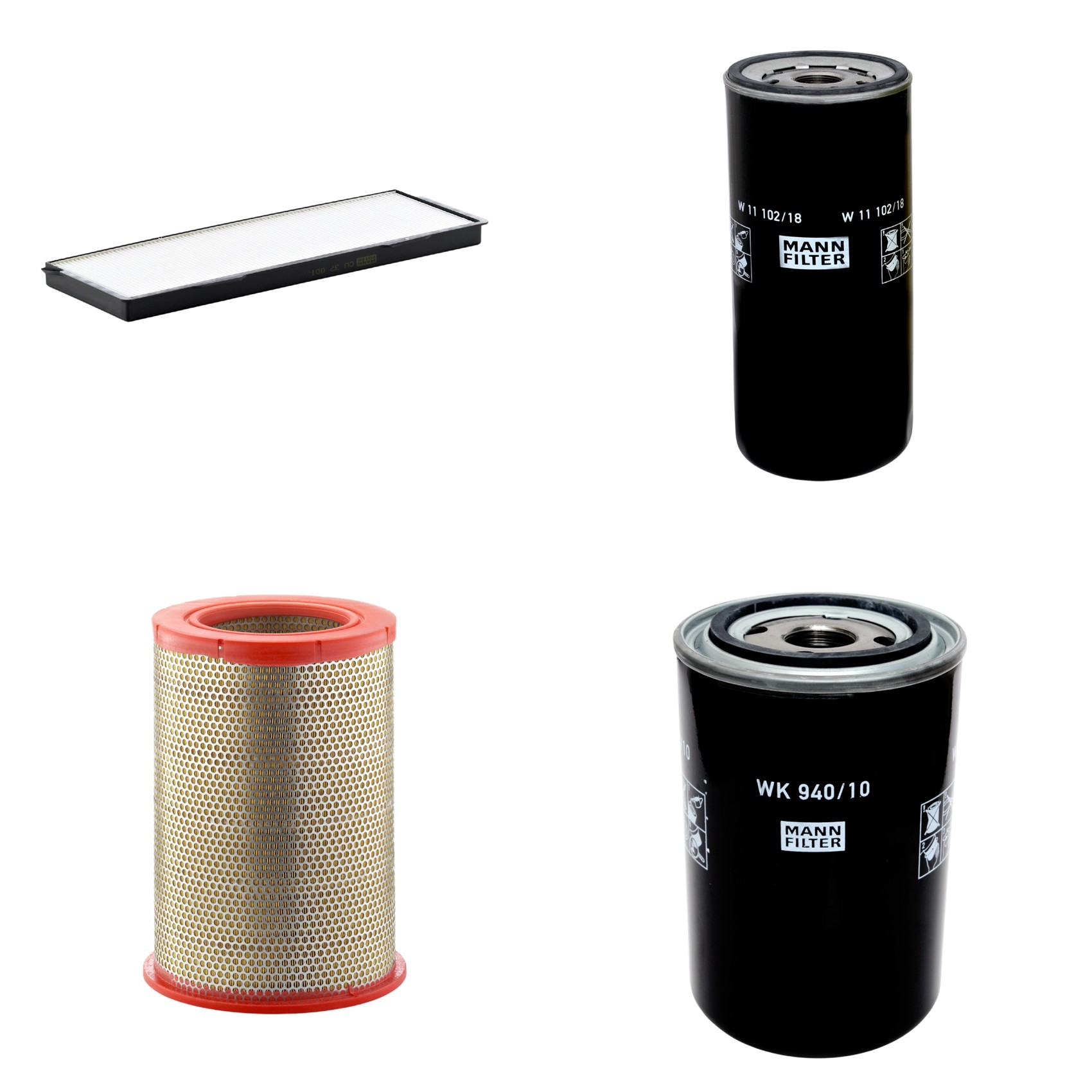 Kit Filtros de Ar Combustível Cabine Ar Condicionado Óleo - Mann-Filter - C301359 - CU37001 - W11102/18 - WK940/10