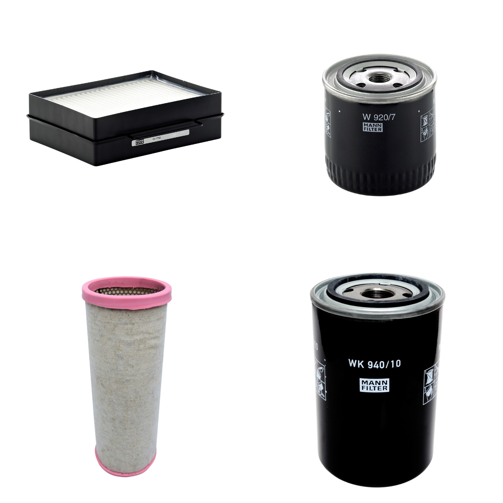Kit Filtros de Ar Combustível Cabine Ar Condicionado Óleo - Mann-Filter - CF1711 - CU1722 - W920/7 - WK940/10