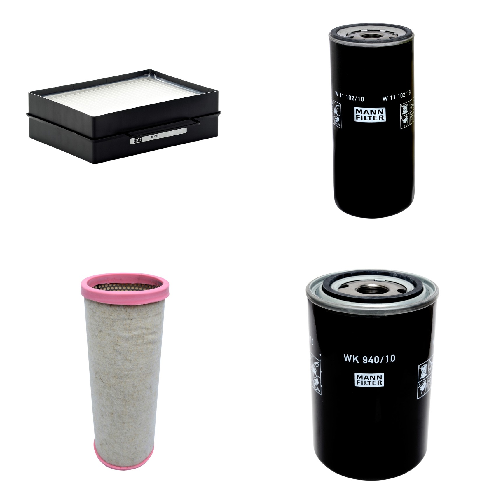 Kit Filtros de Ar Combustível Cabine Ar Condicionado Óleo - Mann-Filter - CF1711 - CU1722 - W11102/18 - WK940/10