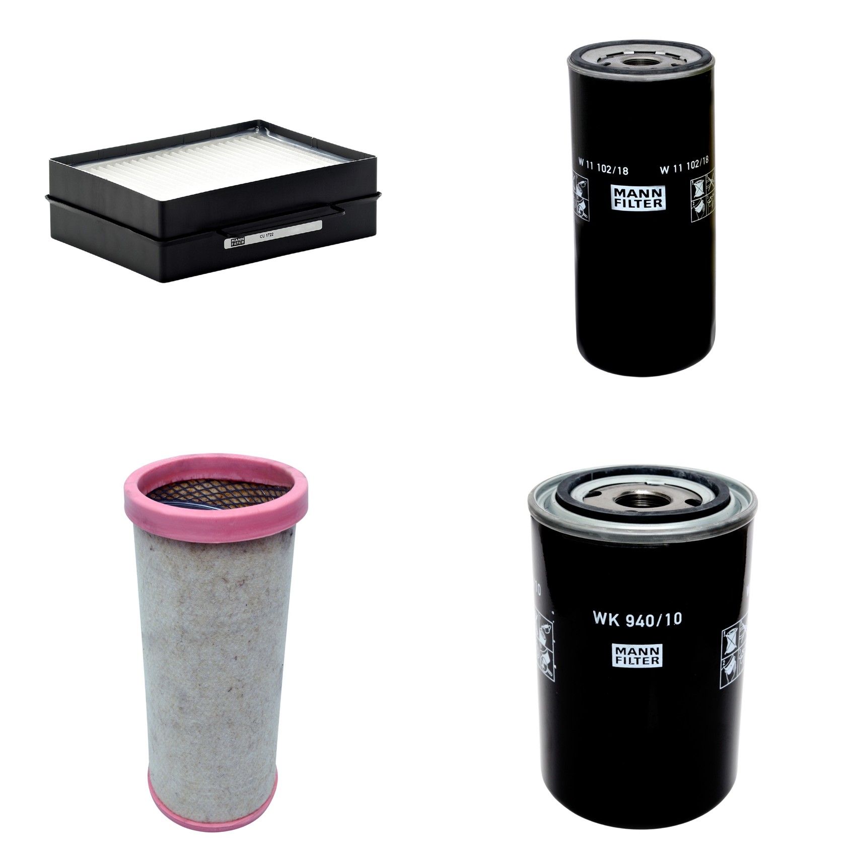 Kit Filtros de Ar Combustível Cabine Ar Condicionado Óleo - Mann-Filter - CF1710 - CU1722 - W11102/18 - WK940/10
