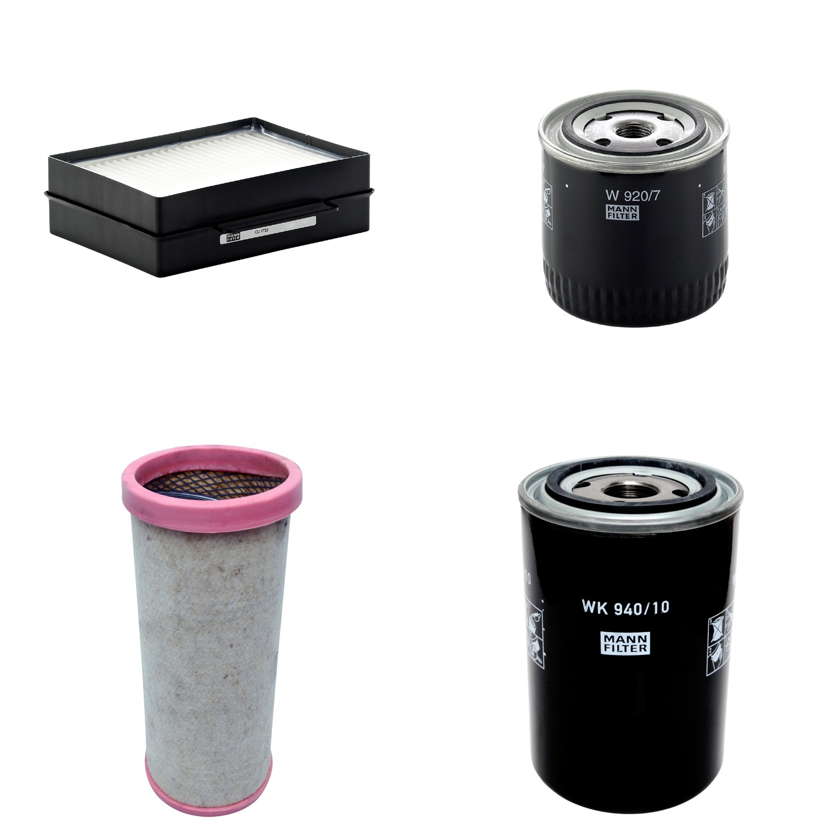 Kit Filtros de Ar Combustível Cabine Ar Condicionado Óleo - Mann-Filter - CF1710 - CU1722 - W920/7 - WK940/10