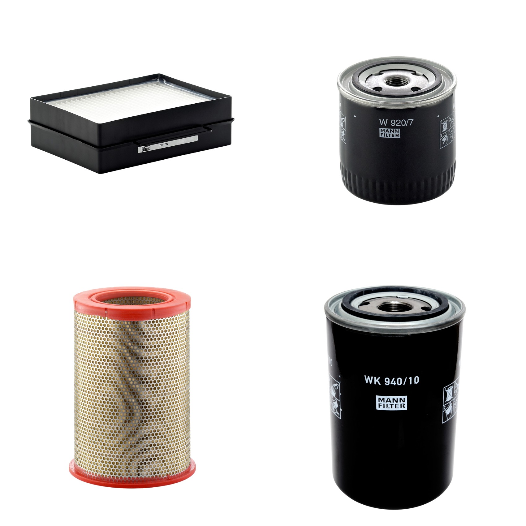 Kit Filtros de Ar Combustível Cabine Ar Condicionado Óleo - Mann-Filter - C301359 - CU1722 - W920/7 - WK940/10