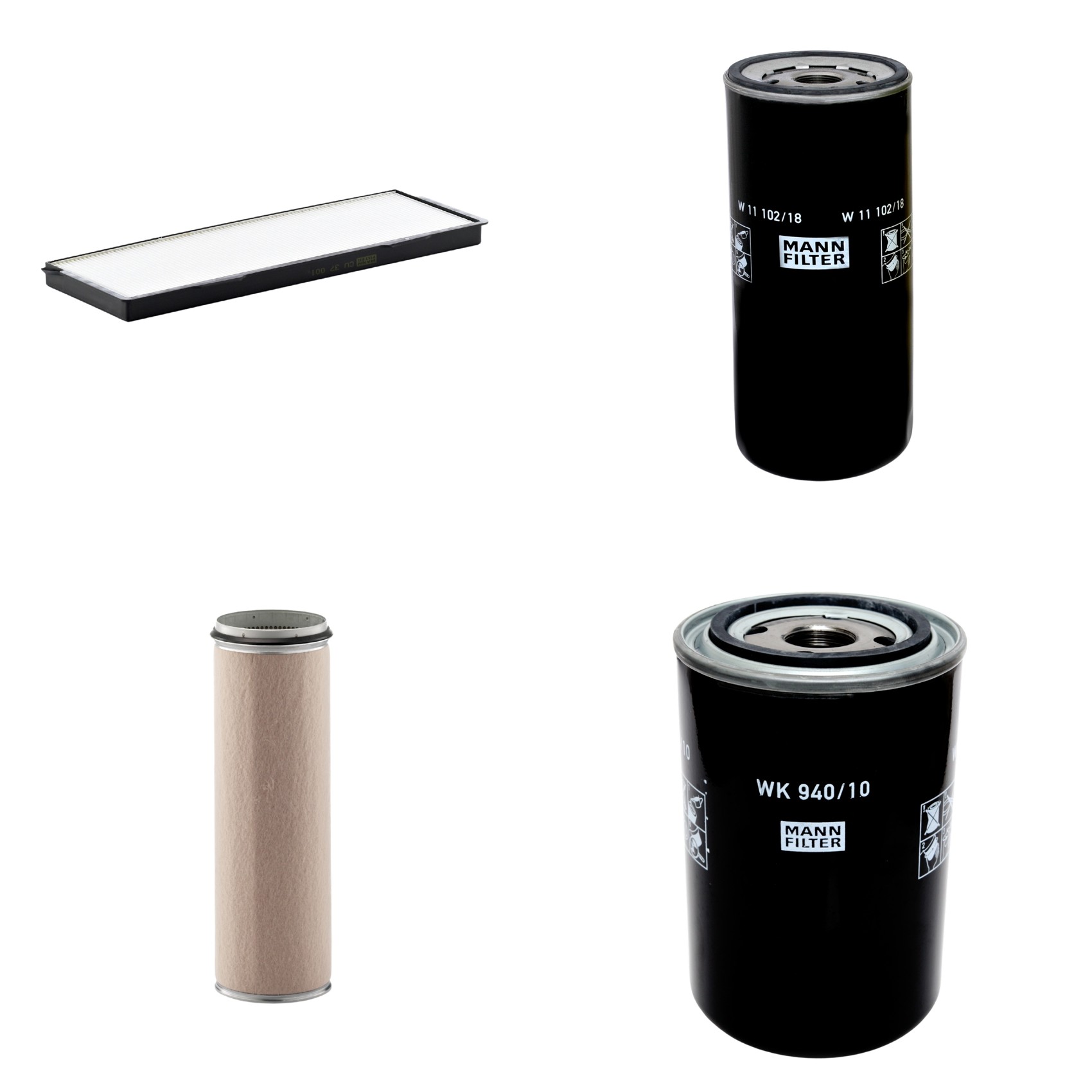 Kit Filtros de Ar Combustível Cabine Ar Condicionado Óleo - Mann-Filter - CF1600 - CU37001 - W11102/18 - WK940/10