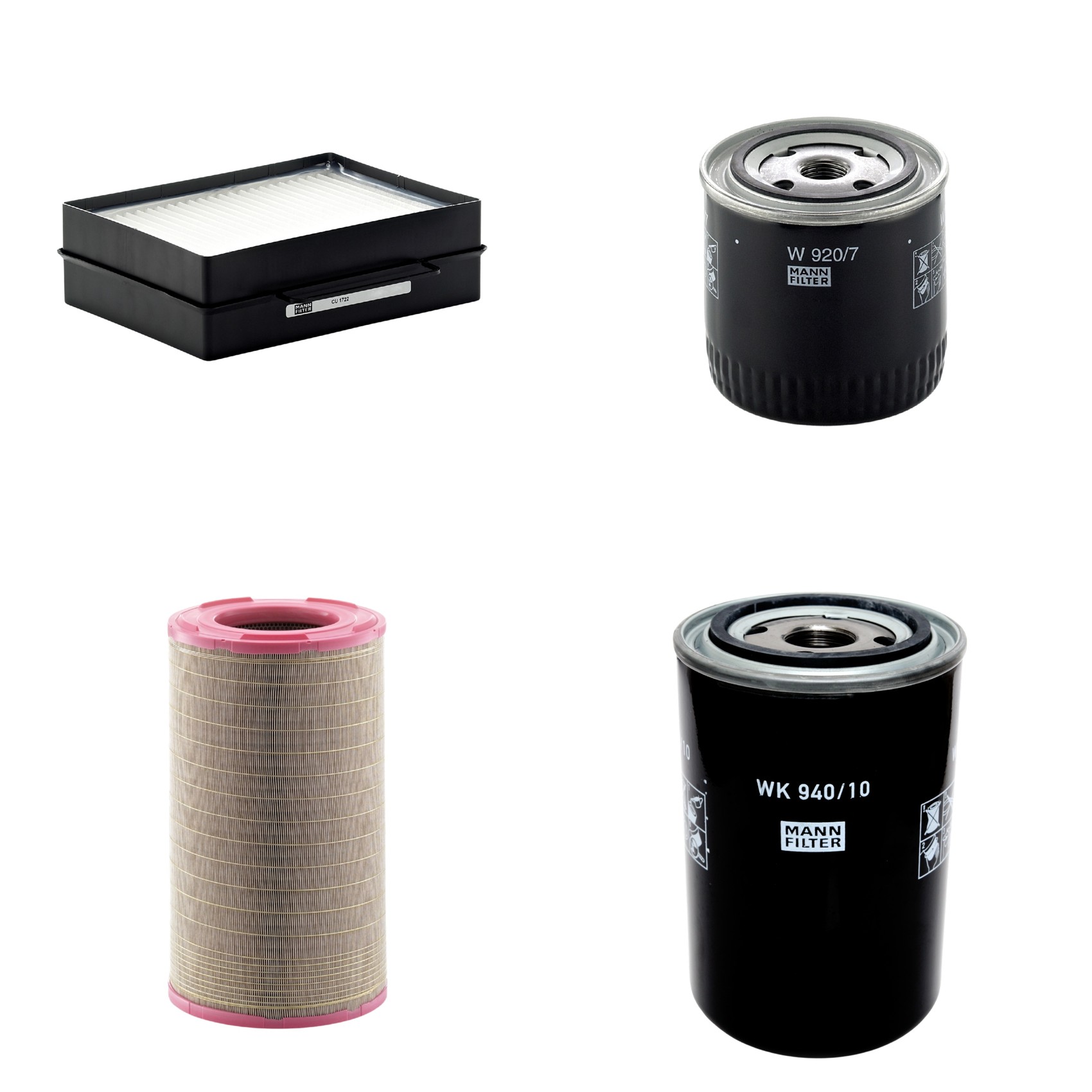 Kit Filtros de Ar Combustível Cabine Ar Condicionado Óleo - Mann-Filter - C301500 - CU1722 - W920/7 - WK940/10