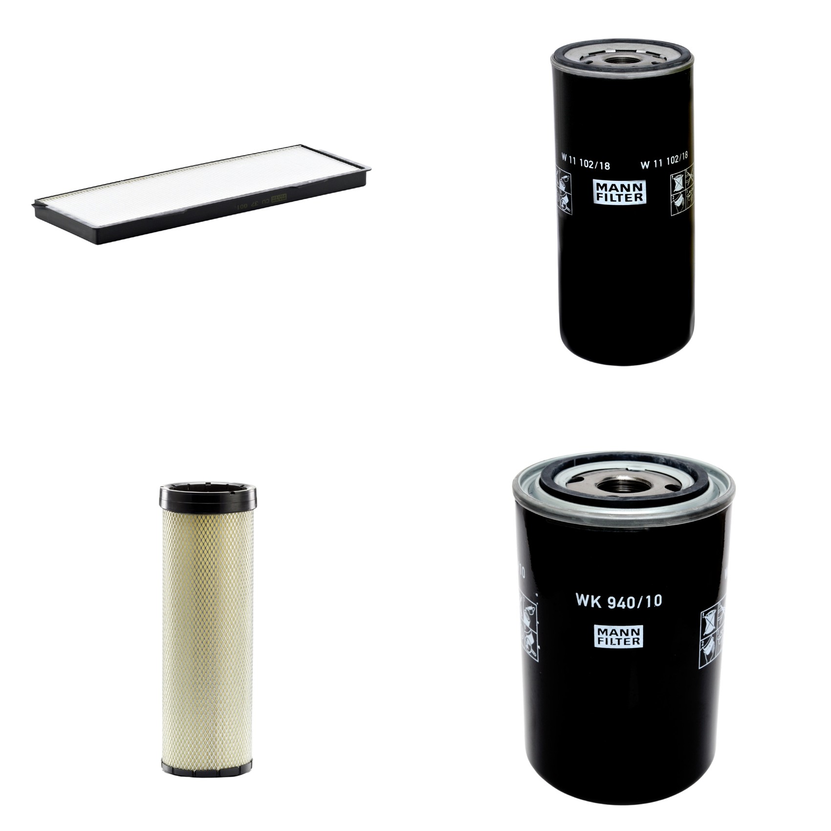Kit Filtros de Ar Combustível Cabine Ar Condicionado Óleo - Mann-Filter - CF1720 - CU37001 - W11102/18 - WK940/10