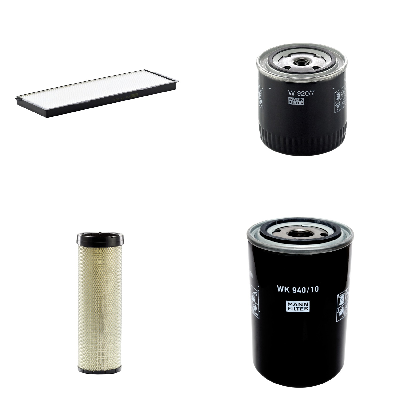 Kit Filtros de Ar Combustível Cabine Ar Condicionado Óleo - Mann-Filter - CF1720 - CU37001 - W920/7 - WK940/10