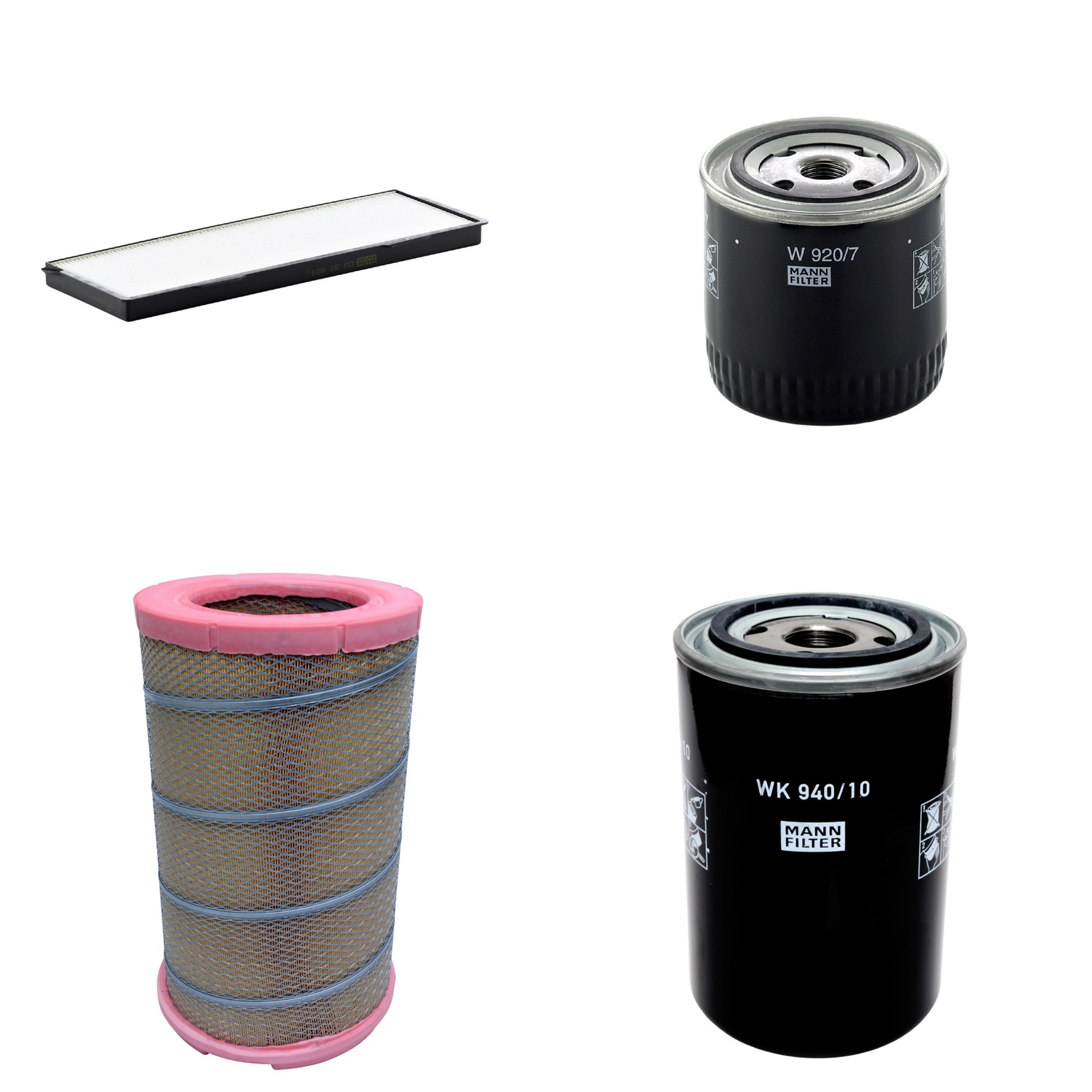 Kit Filtros de Ar Combustível Cabine Ar Condicionado Óleo - Mann-Filter - C301622 - CU37001 - W920/7 - WK940/10