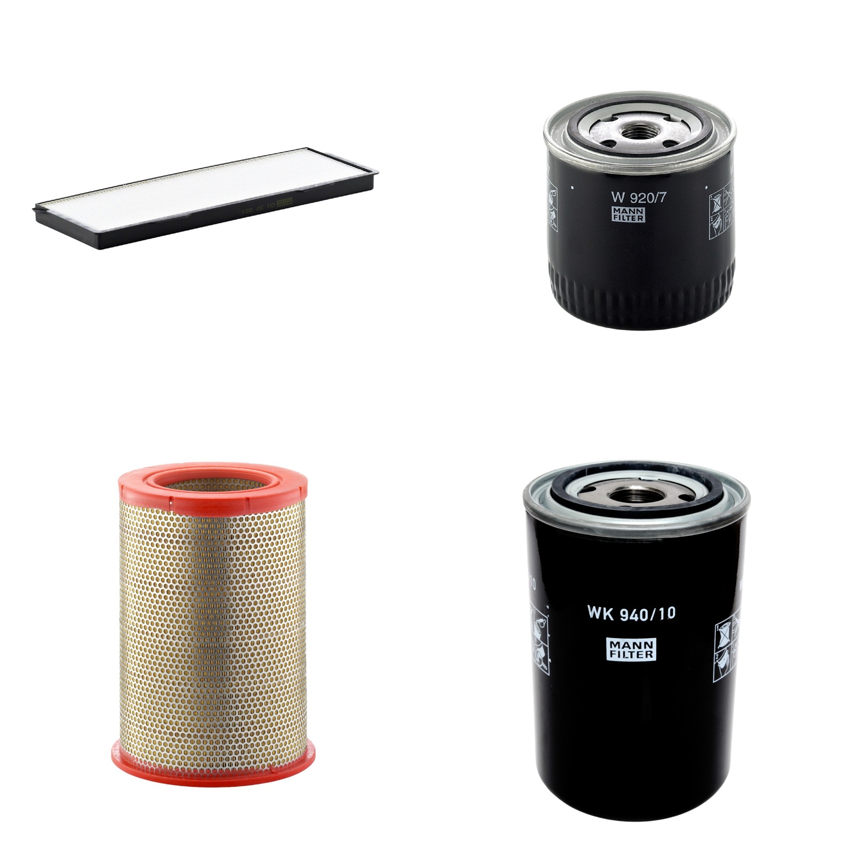 Kit Filtros de Ar Combustível Cabine Ar Condicionado Óleo - Mann-Filter - C301359 - CU37001 - W920/7 - WK940/10