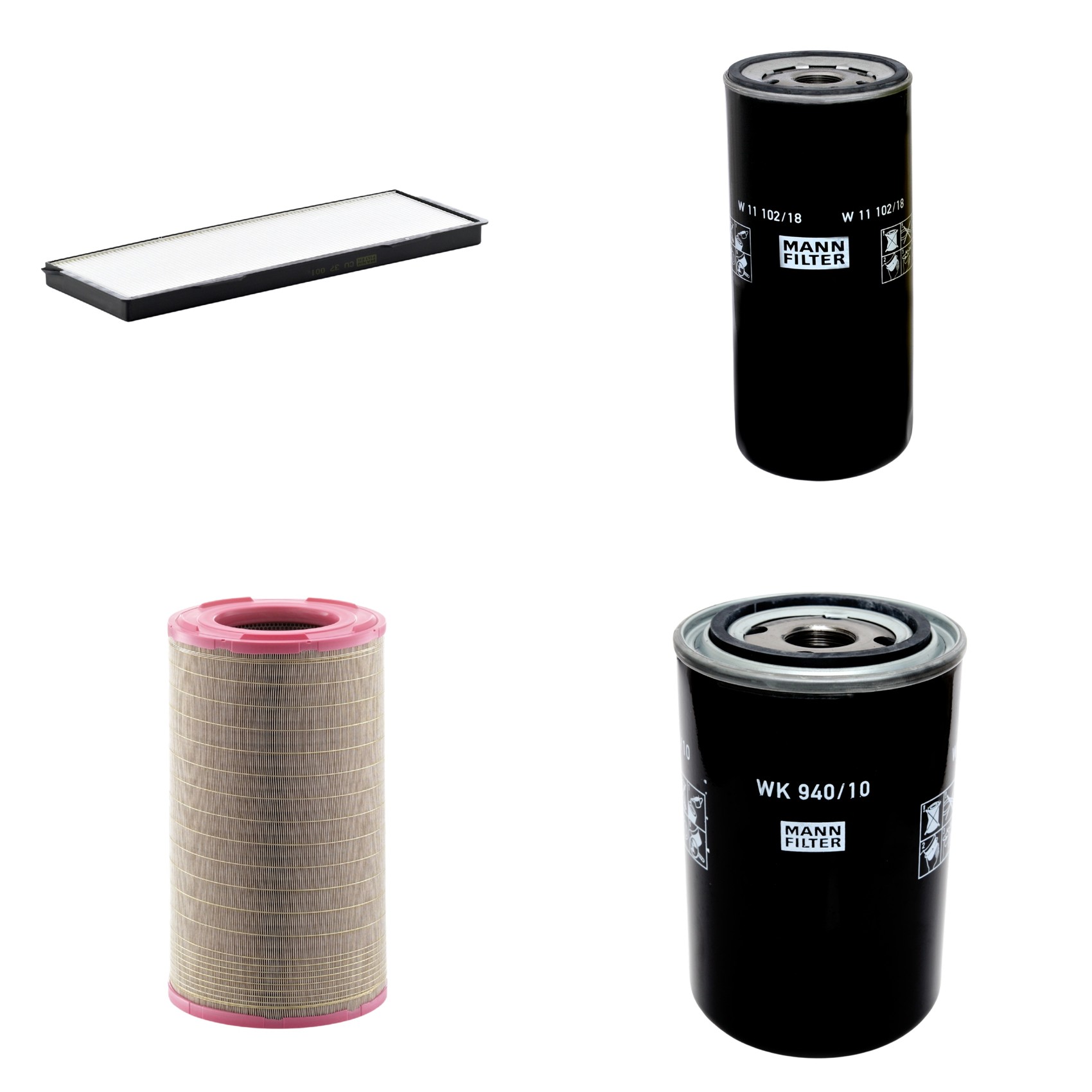 Kit Filtros de Ar Combustível Cabine Ar Condicionado Óleo - Mann-Filter - C301500 - CU37001 - W11102/18 - WK940/10