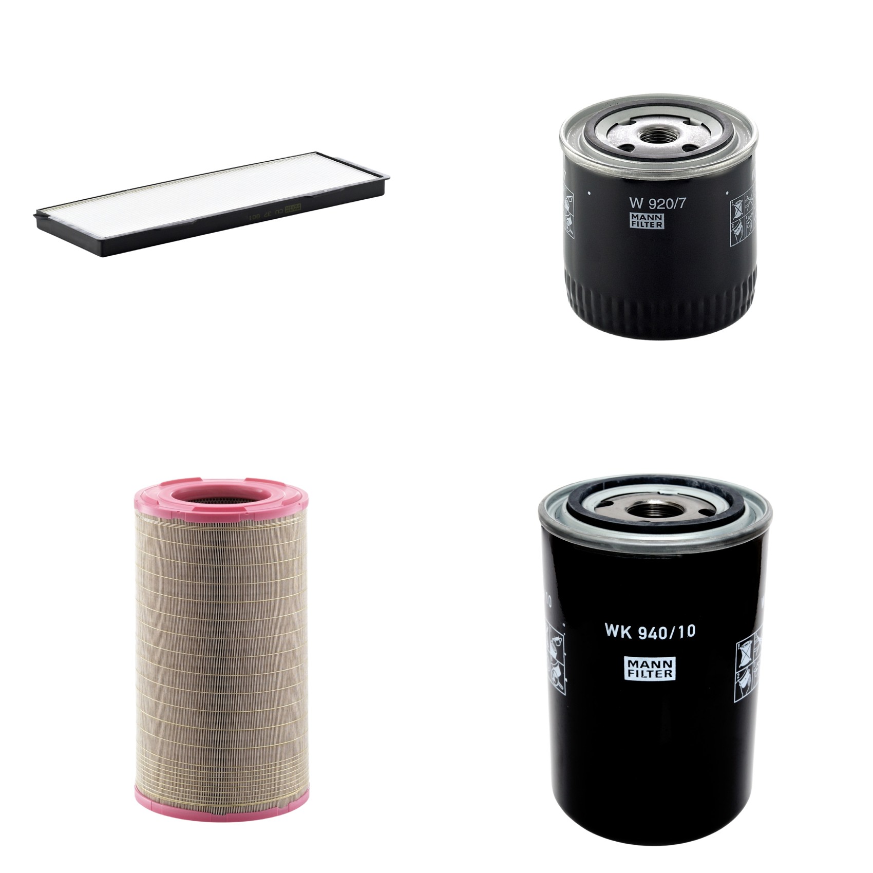 Kit Filtros de Ar Combustível Cabine Ar Condicionado Óleo - Mann-Filter - C301500 - CU37001 - W920/7 - WK940/10