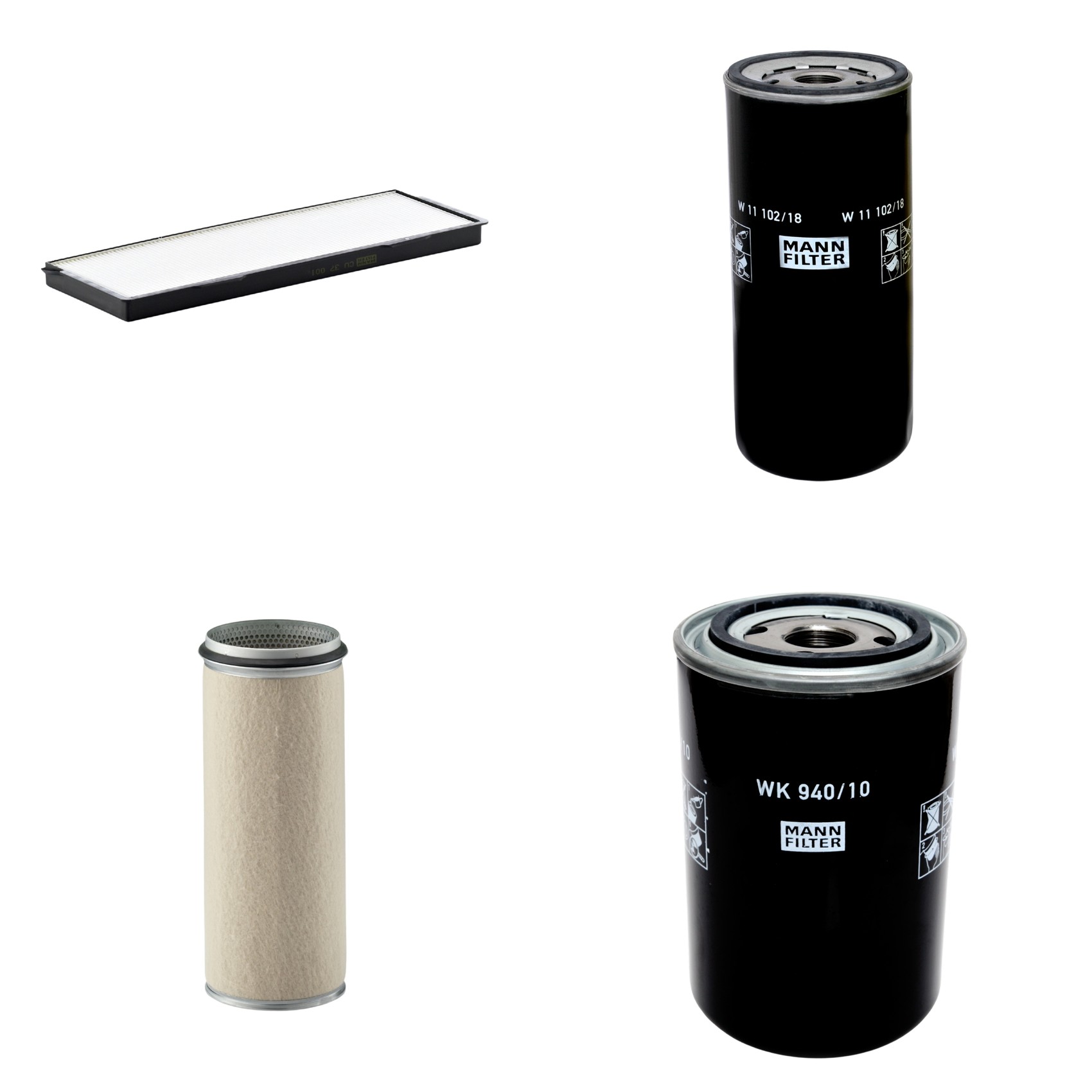 Kit Filtros de Ar Combustível Cabine Ar Condicionado Óleo - Mann-Filter - CF1610 - CU37001 - W11102/18 - WK940/10
