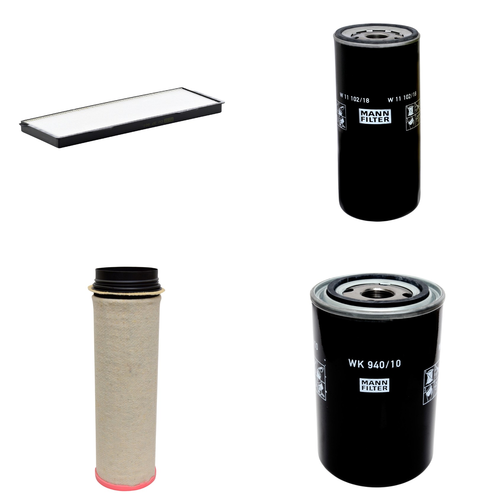 Kit Filtros de Ar Combustível Cabine Ar Condicionado Óleo - Mann-Filter - CF1651 - CU37001 - W11102/18 - WK940/10