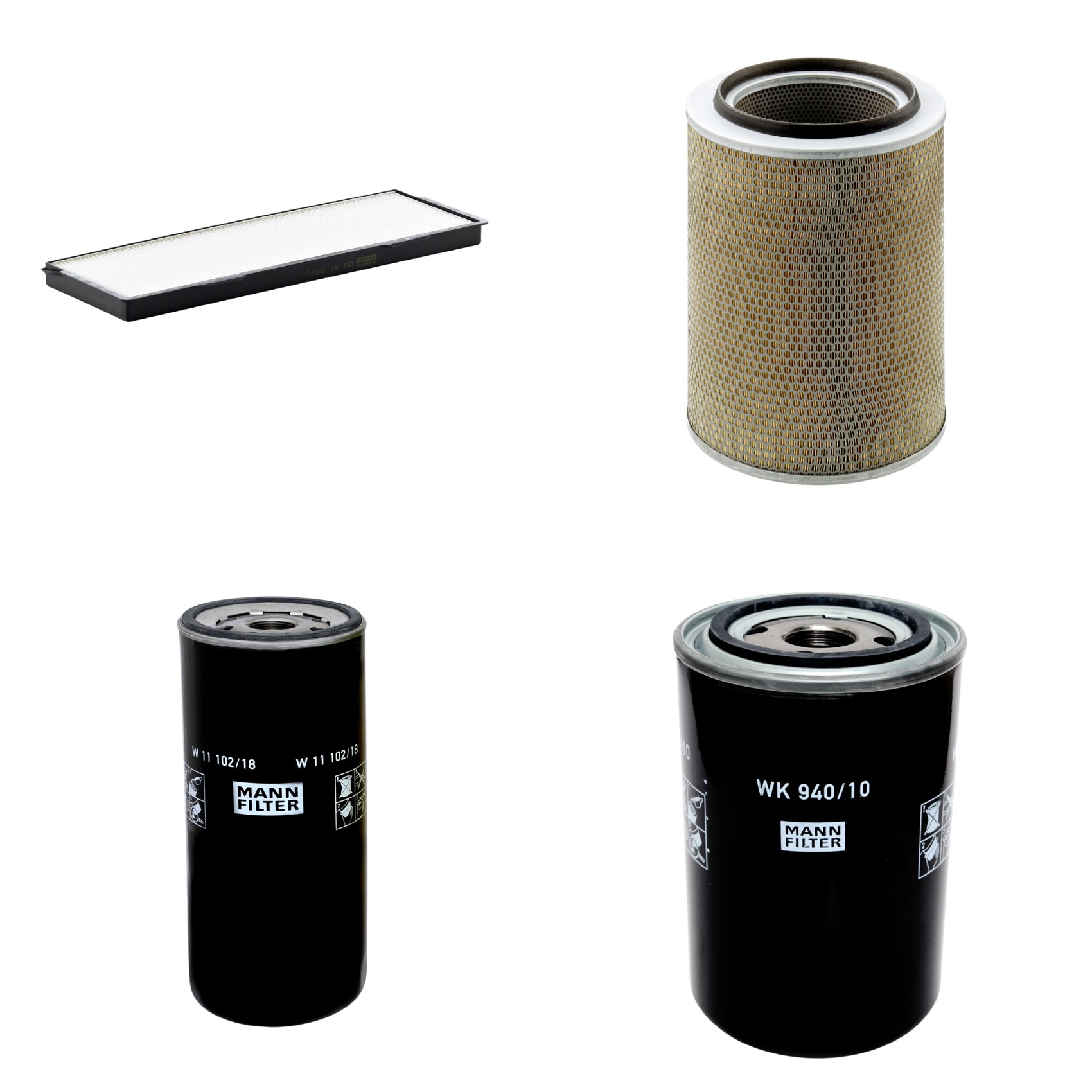 Kit Filtros de Ar Combustível Cabine Ar Condicionado Óleo - Mann-Filter - C30703 - CU37001 - W11102/18 - WK940/10
