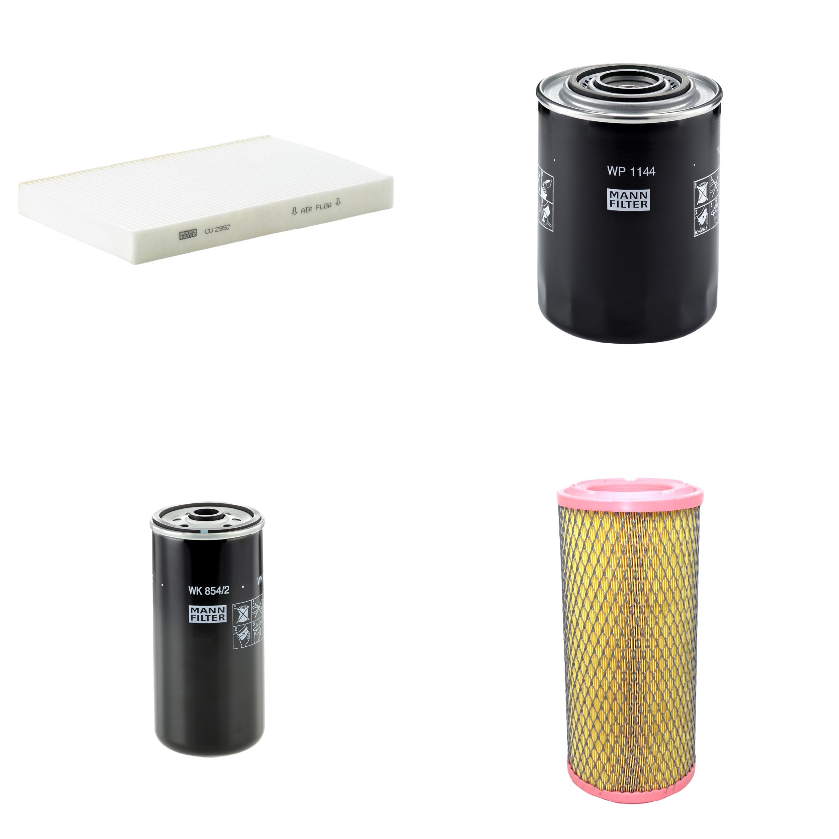 Kit Filtros de Ar Combustível Cabine Ar Condicionado Óleo - Mann-Filter - C17337/3 - CU2952 - WK854/2 - WP1144