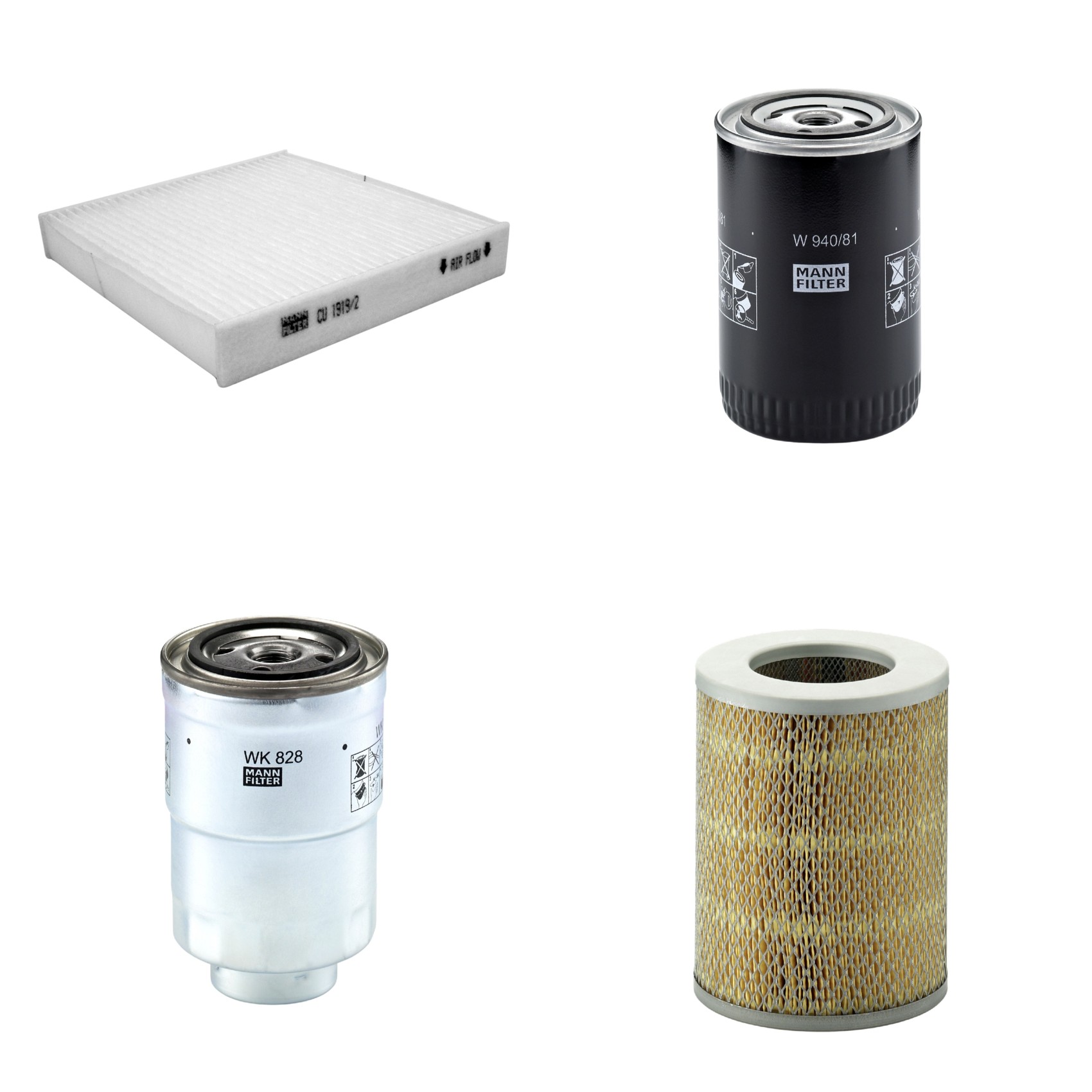 Kit Filtros de Ar Combustível Cabine Ar Condicionado Óleo - Mann-Filter - C16136 - CU1919/2 - W940/81 - WK828x