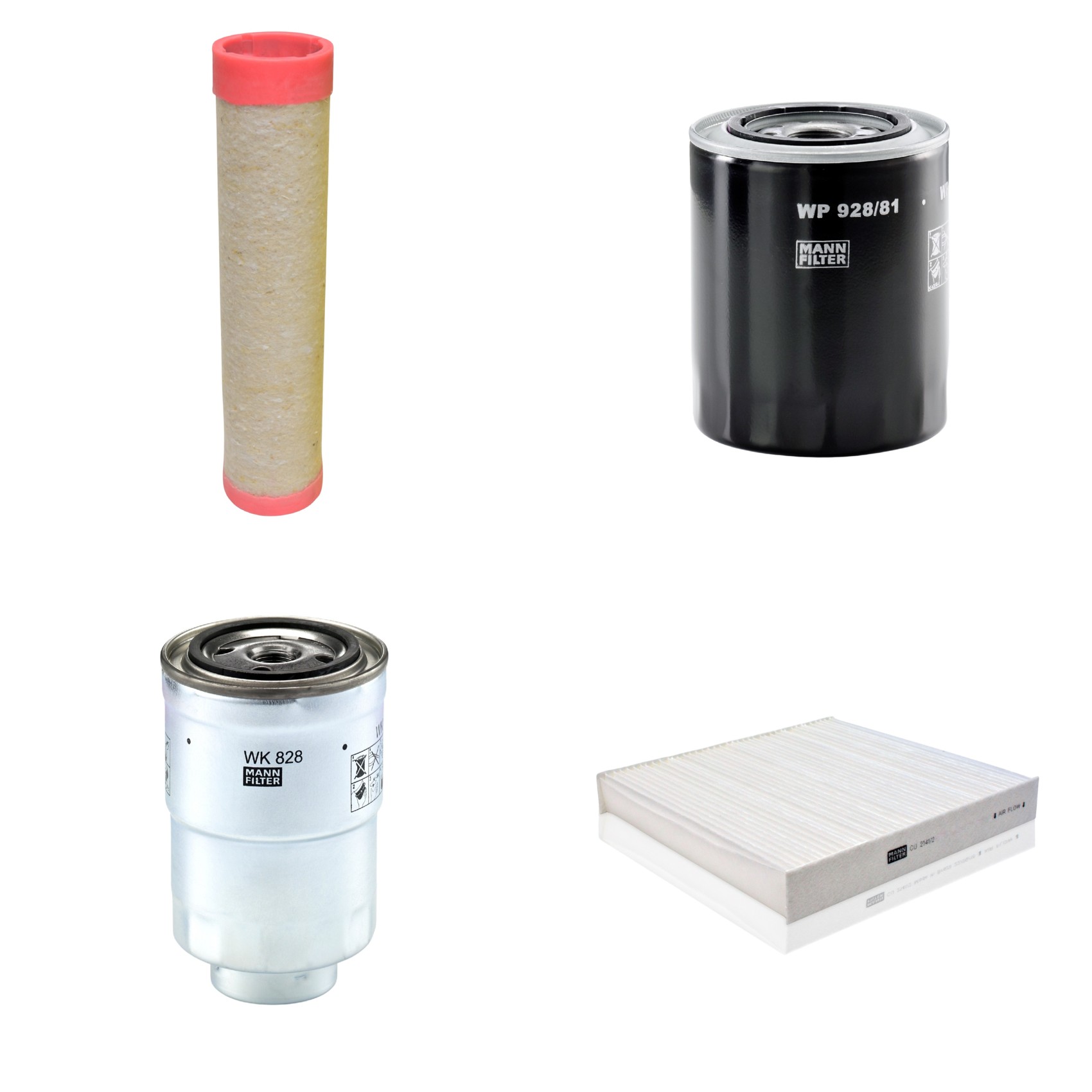 Kit Filtros de Ar Combustível Cabine Ar Condicionado Óleo - Mann-Filter - CF300/1 - CU2141/2 - WK828x - WP928/81