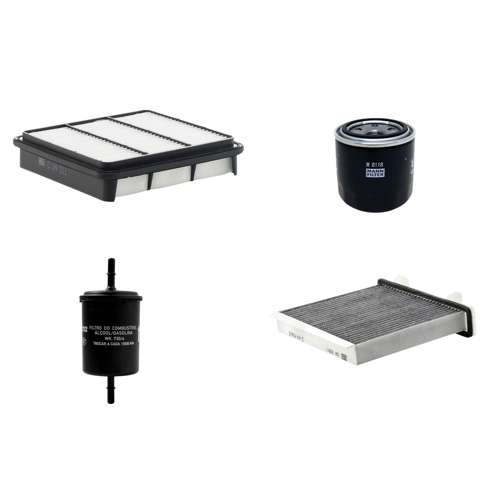 Kit Filtros de Ar Combustível Cabine Ar Condicionado Óleo - Mann-Filter - C24011 - CUK2230/1 - W8118 - WK730/4