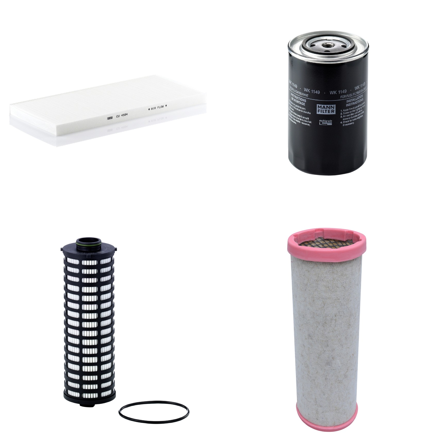 Kit Filtros de Ar Combustível Cabine Ar Condicionado Óleo - Mann-Filter - CF1550 - CU4594 - HU11002X - WK1149