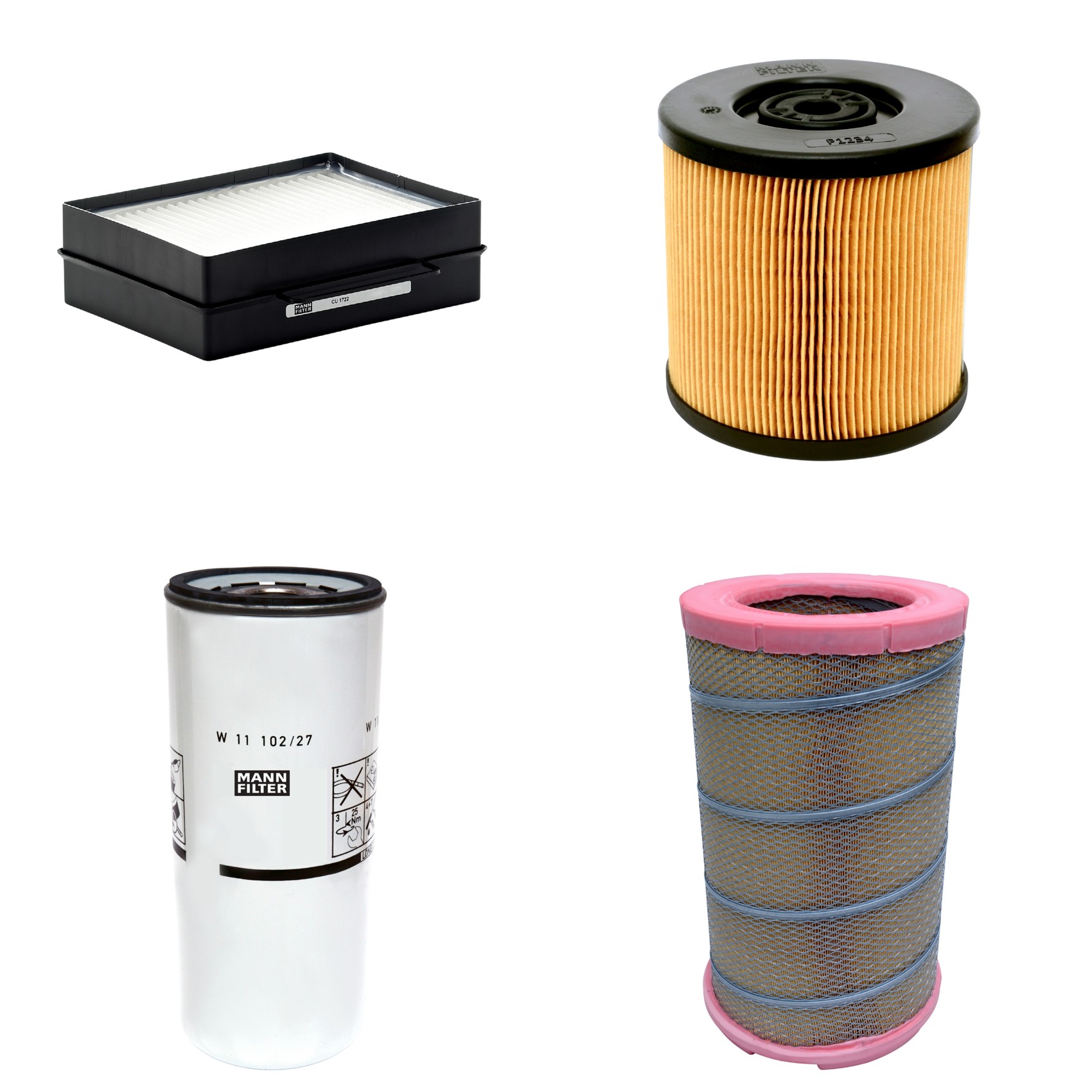 Kit Filtros de Ar Combustível Cabine Ar Condicionado Óleo - Mann-Filter - C301622 - CU1722 - P1234 - W11102/27