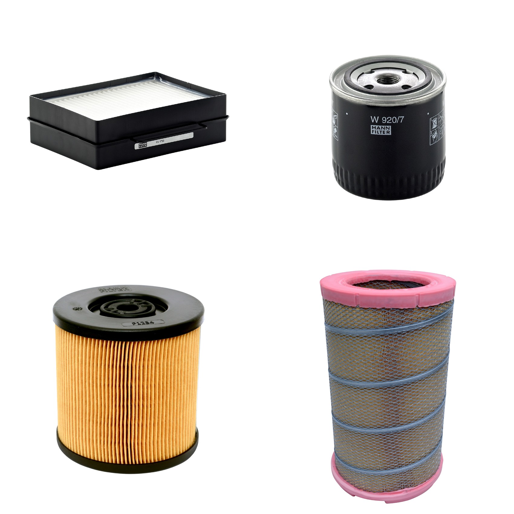Kit Filtros de Ar Combustível Cabine Ar Condicionado Óleo - Mann-Filter - C301622 - CU1722 - P1234 - W920/7