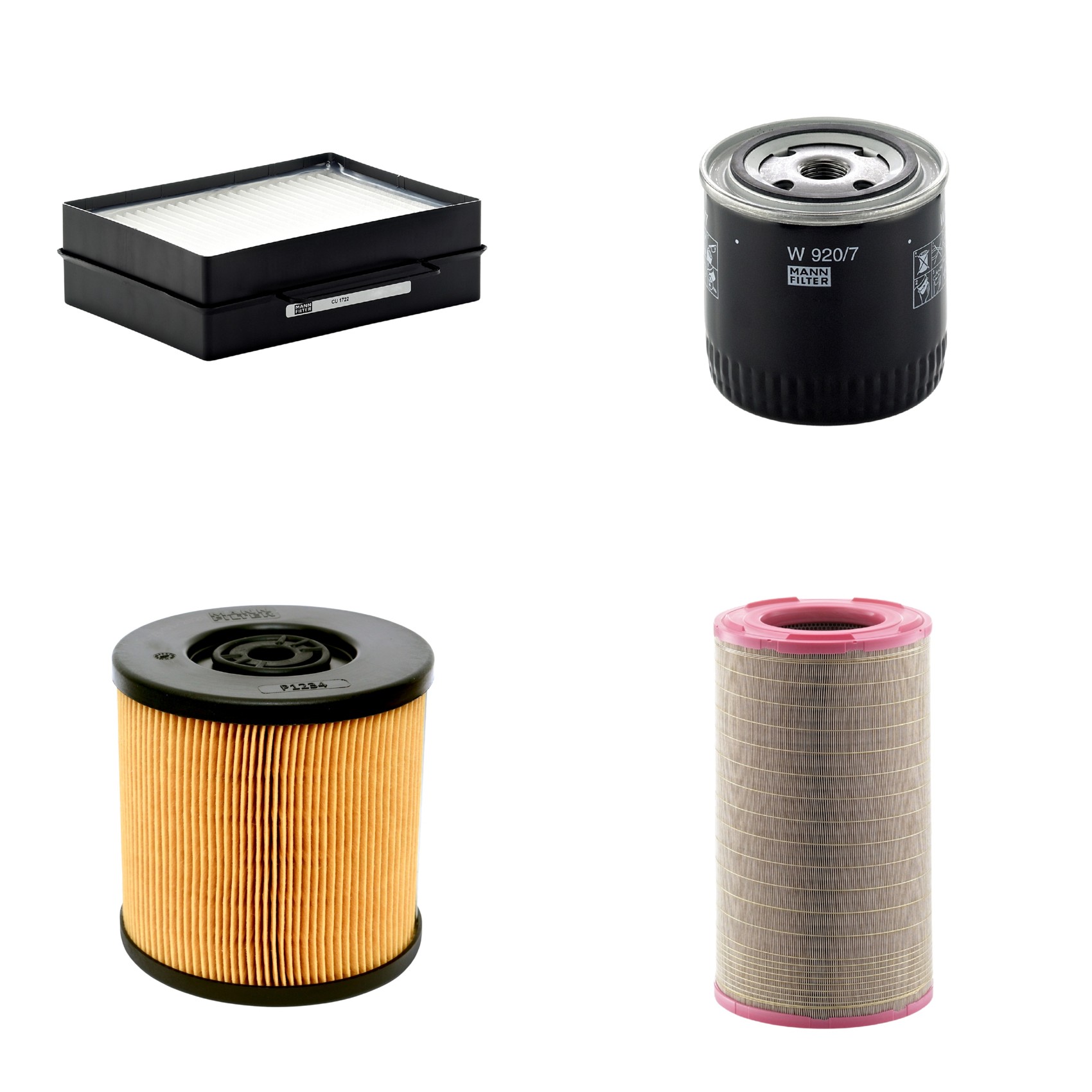 Kit Filtros de Ar Combustível Cabine Ar Condicionado Óleo - Mann-Filter - C301500 - CU1722 - P1234 - W920/7