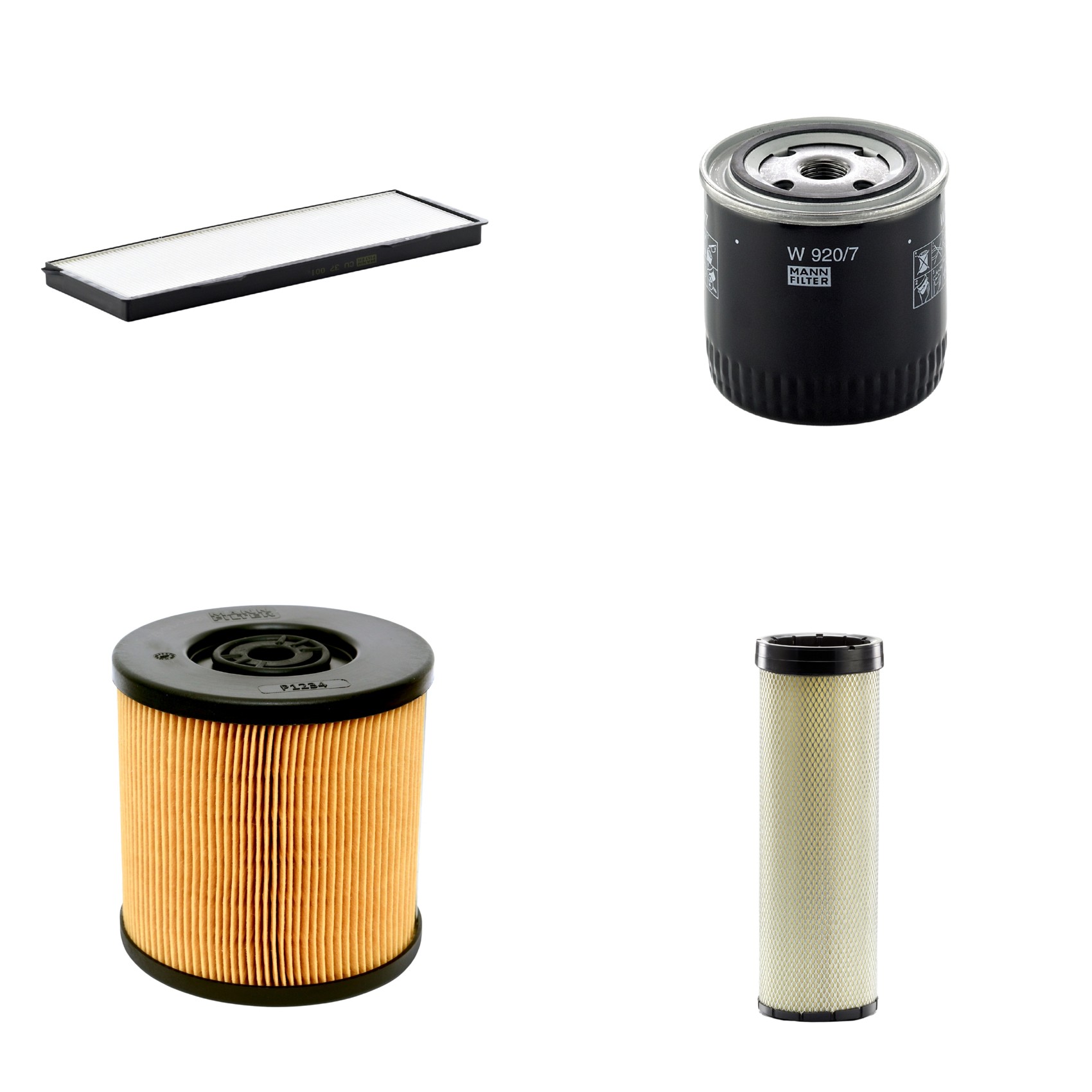 Kit Filtros de Ar Combustível Cabine Ar Condicionado Óleo - Mann-Filter - CF1720 - CU37001 - P1234 - W920/7