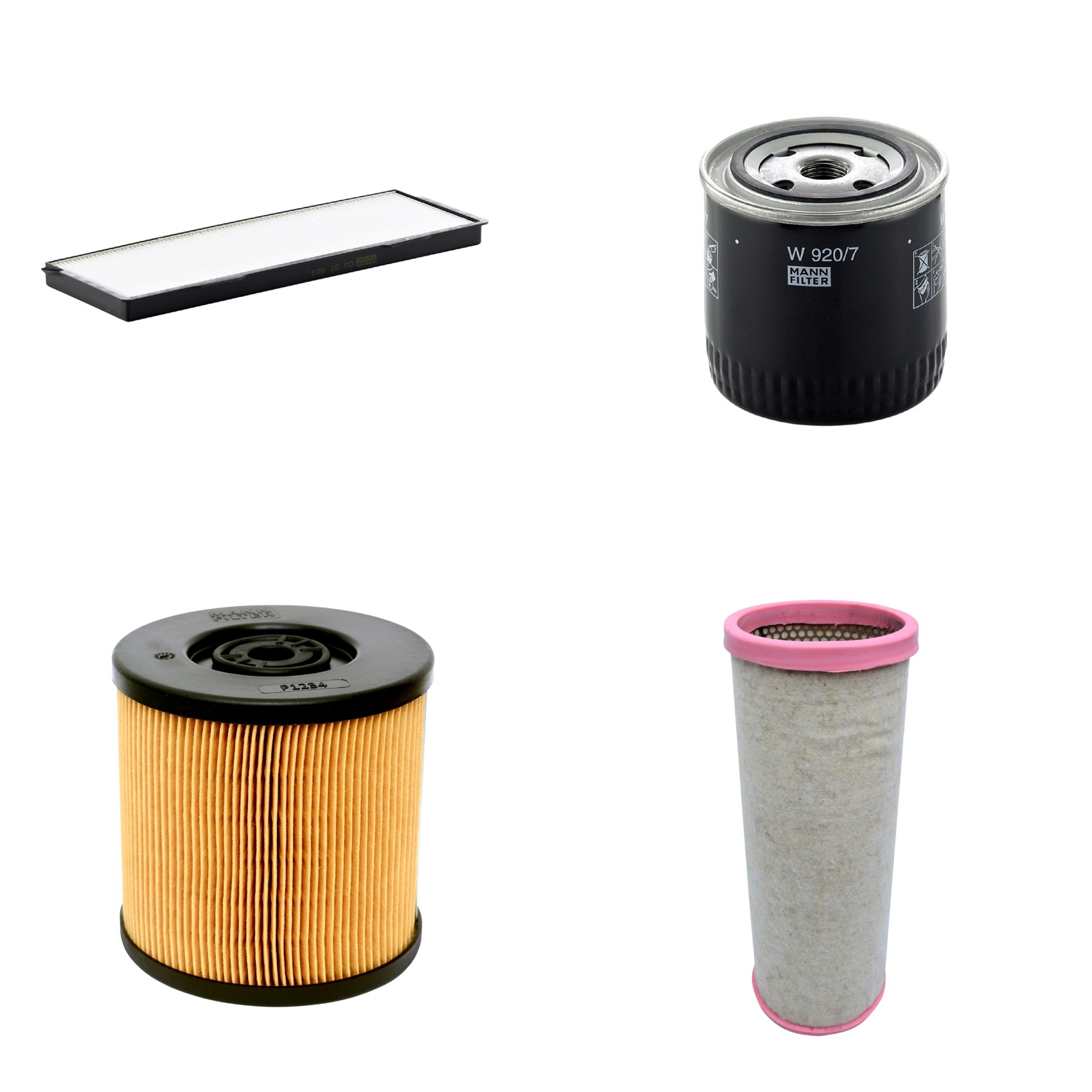 Kit Filtros de Ar Combustível Cabine Ar Condicionado Óleo - Mann-Filter - CF1711 - CU37001 - P1234 - W920/7