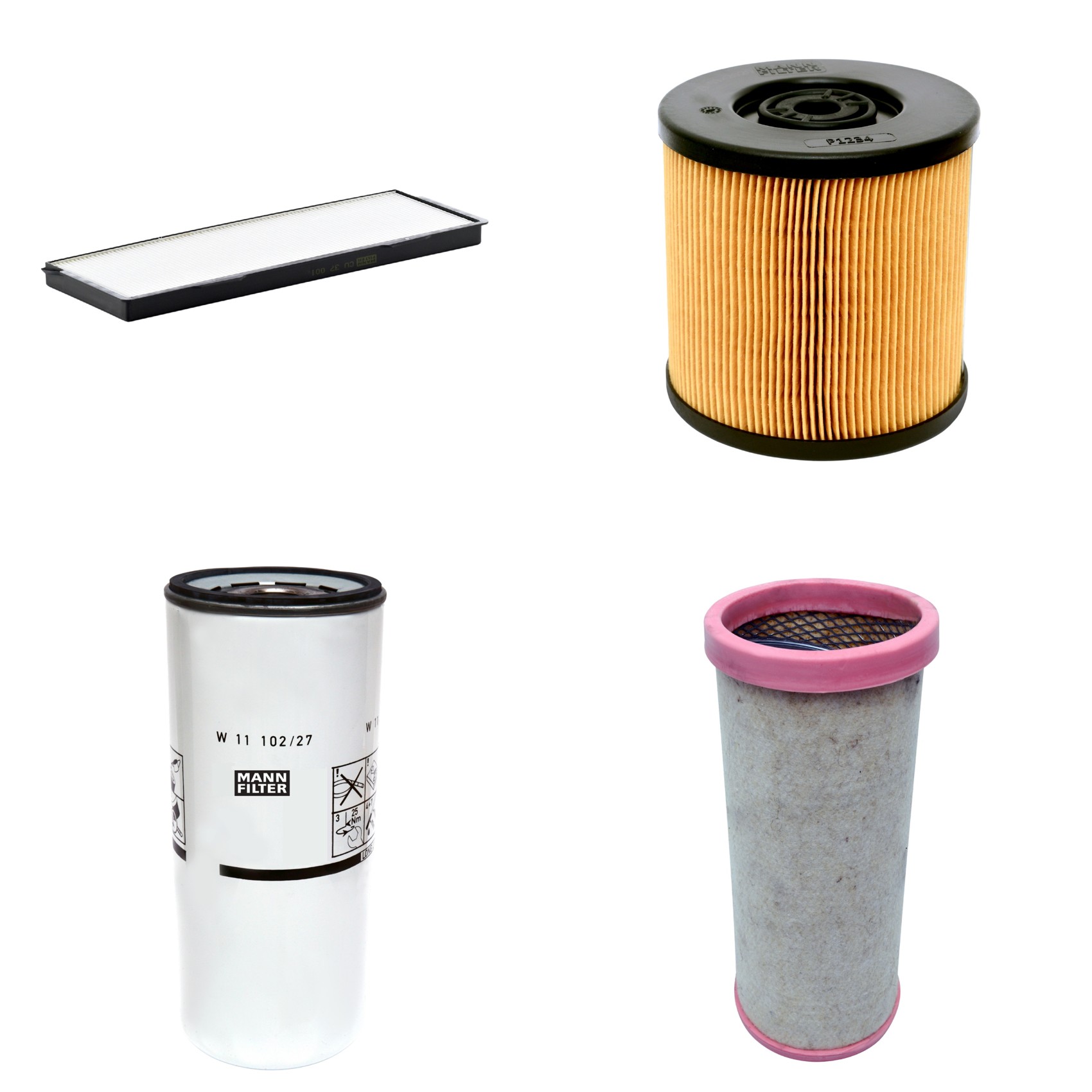 Kit Filtros de Ar Combustível Cabine Ar Condicionado Óleo - Mann-Filter - CF1710 - CU37001 - P1234 - W11102/27