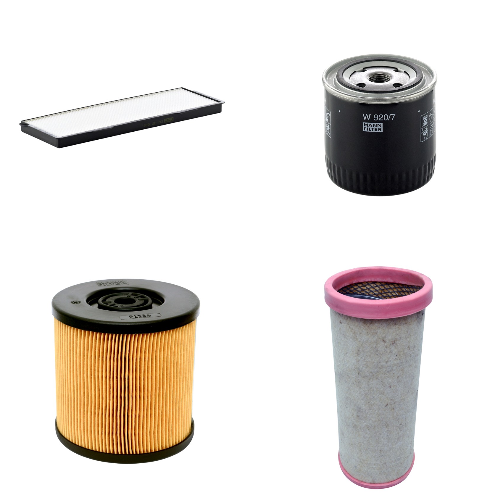 Kit Filtros de Ar Combustível Cabine Ar Condicionado Óleo - Mann-Filter - CF1710 - CU37001 - P1234 - W920/7