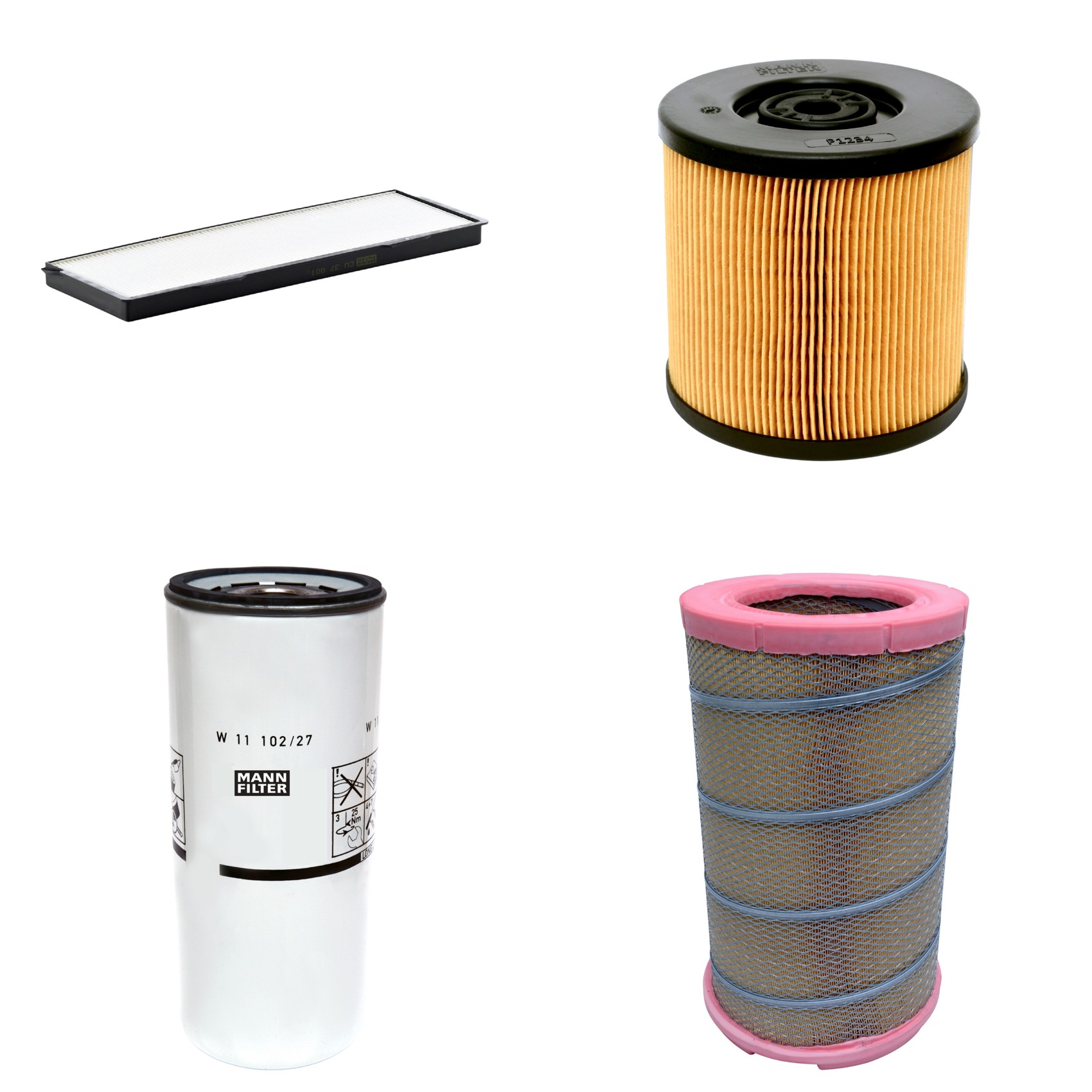 Kit Filtros de Ar Combustível Cabine Ar Condicionado Óleo - Mann-Filter - C301622 - CU37001 - P1234 - W11102/27