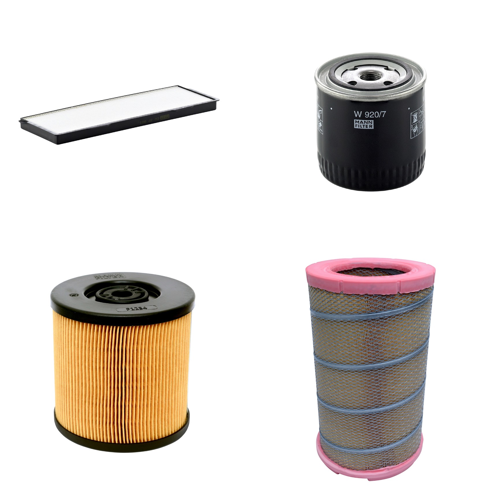 Kit Filtros de Ar Combustível Cabine Ar Condicionado Óleo - Mann-Filter - C301622 - CU37001 - P1234 - W920/7