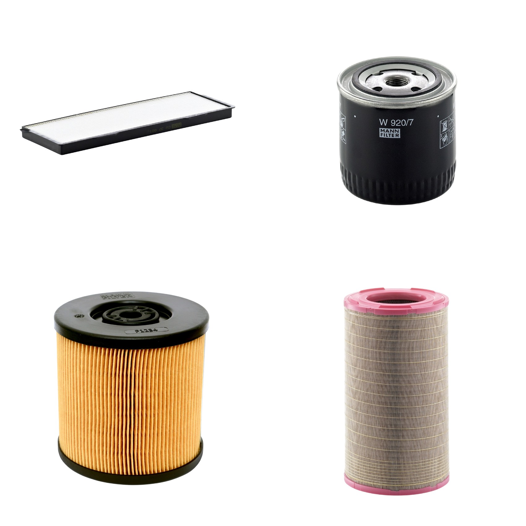 Kit Filtros de Ar Combustível Cabine Ar Condicionado Óleo - Mann-Filter - C301500 - CU37001 - P1234 - W920/7