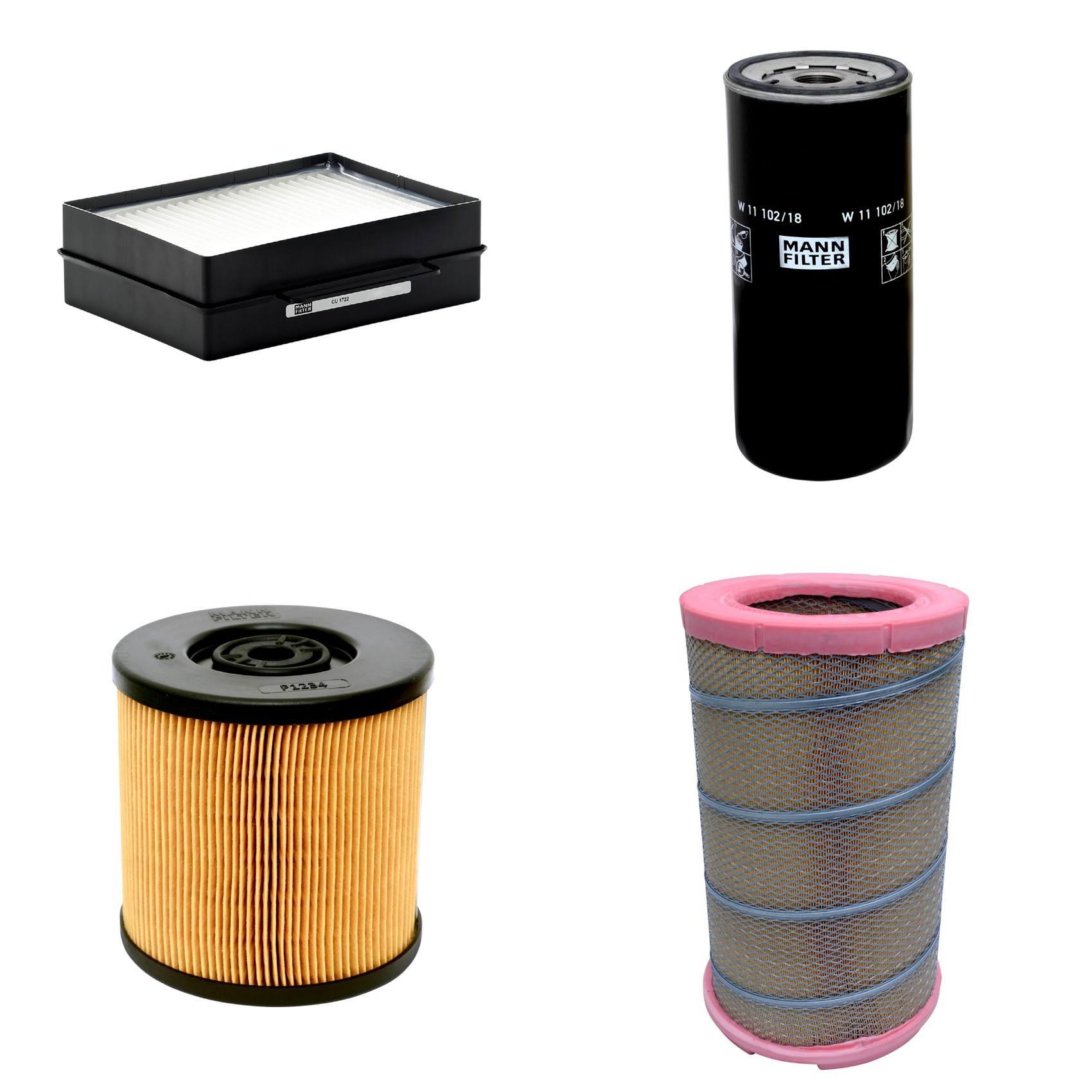 Kit Filtros de Ar Combustível Cabine Ar Condicionado Óleo - Mann-Filter - C301622 - CU1722 - P1234 - W11102/18
