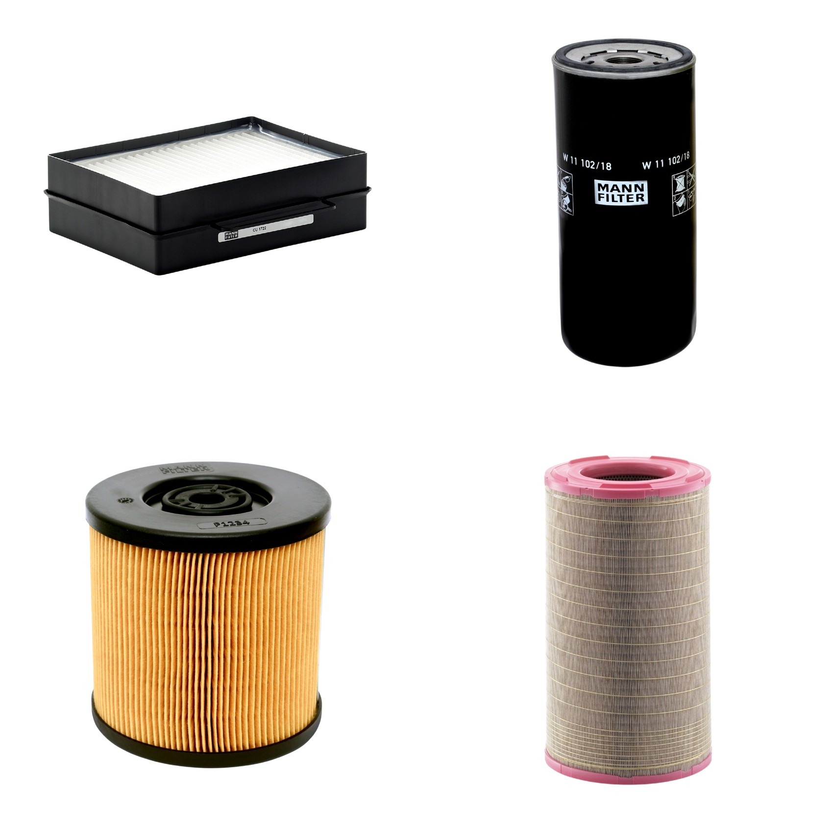 Kit Filtros de Ar Combustível Cabine Ar Condicionado Óleo - Mann-Filter - C301500 - CU1722 - P1234 - W11102/18