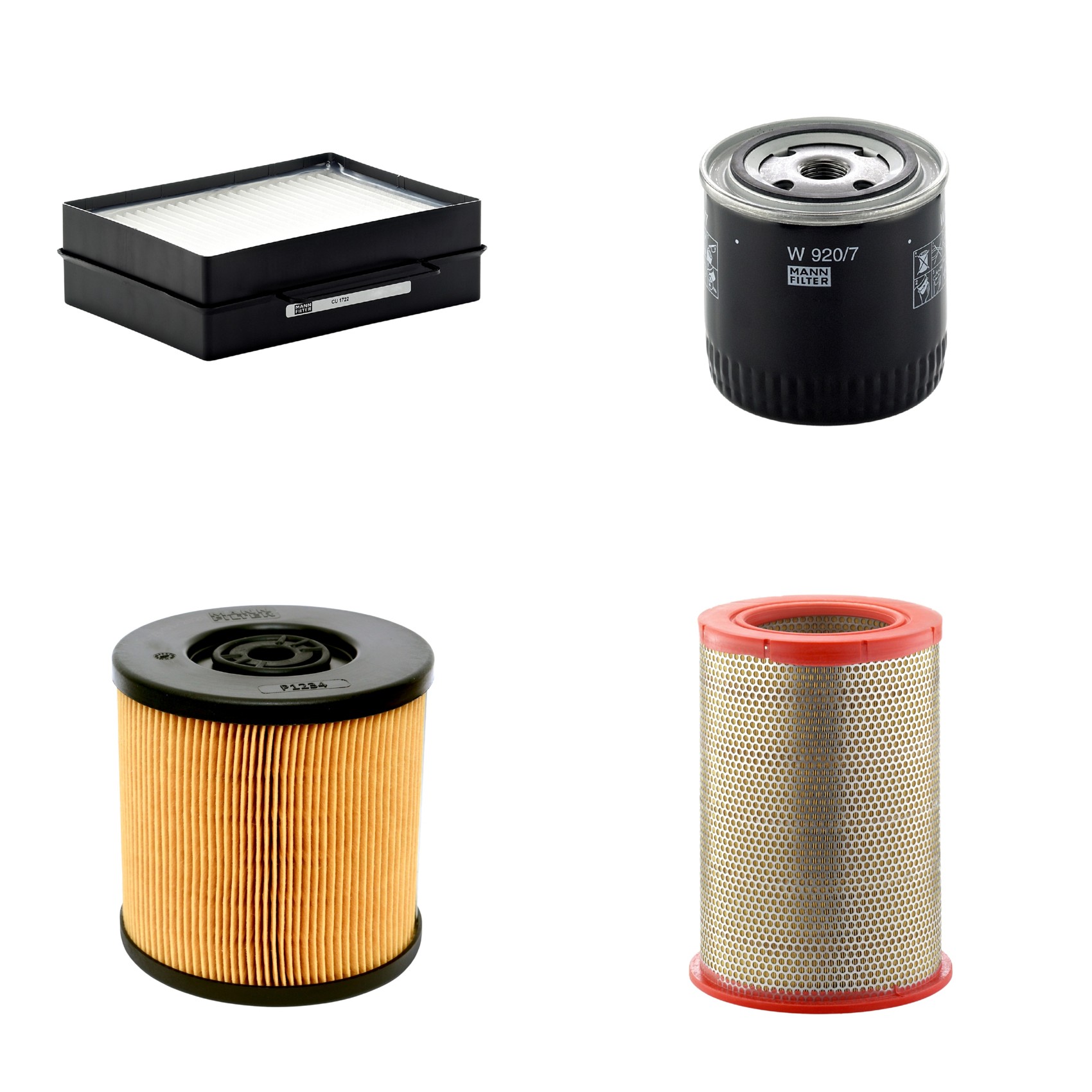 Kit Filtros de Ar Combustível Cabine Ar Condicionado Óleo - Mann-Filter - C301359 - CU1722 - P1234 - W920/7