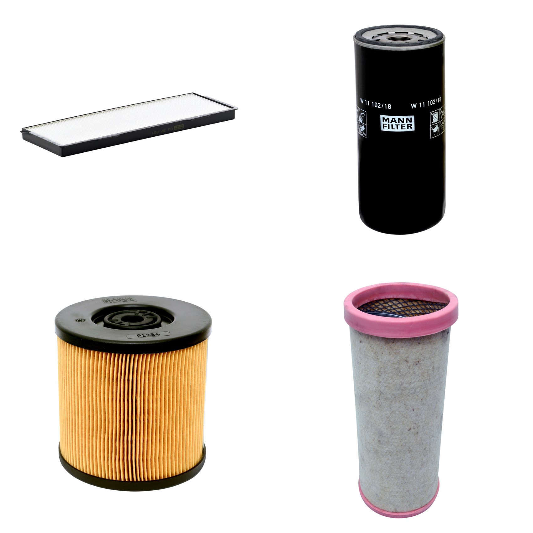 Kit Filtros de Ar Combustível Cabine Ar Condicionado Óleo - Mann-Filter - CF1710 - CU37001 - P1234 - W11102/18