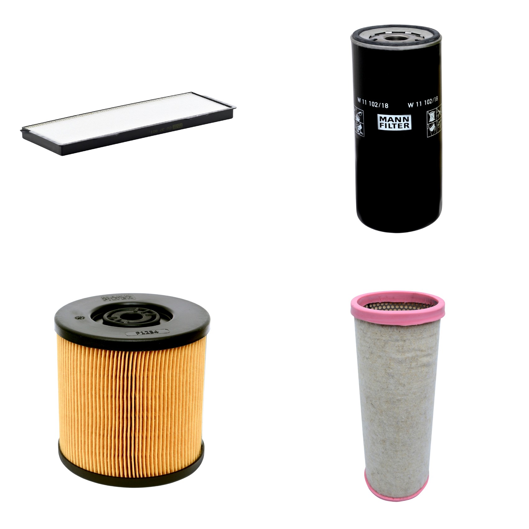 Kit Filtros de Ar Combustível Cabine Ar Condicionado Óleo - Mann-Filter - CF1711 - CU37001 - P1234 - W11102/18