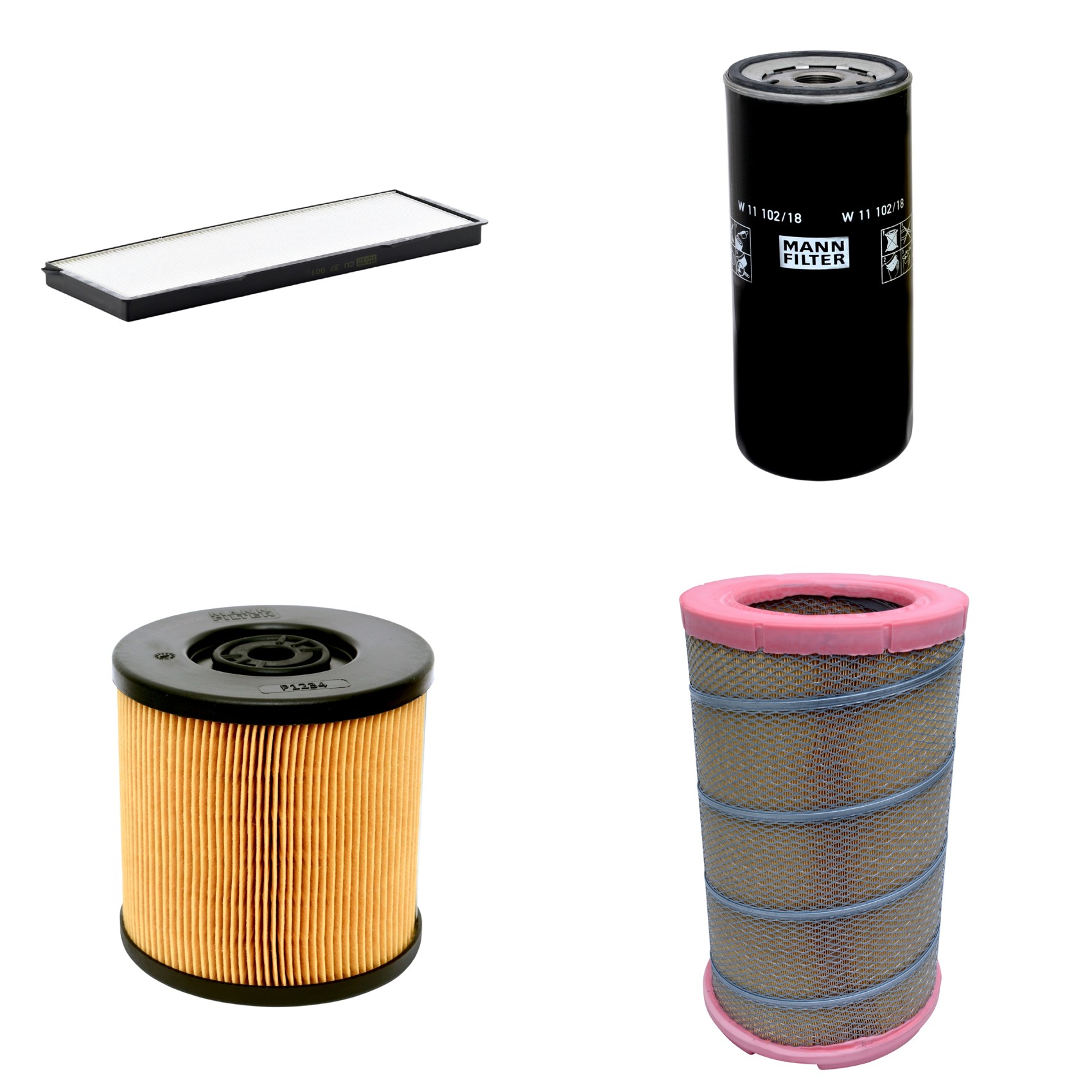Kit Filtros de Ar Combustível Cabine Ar Condicionado Óleo - Mann-Filter - C301622 - CU37001 - P1234 - W11102/18
