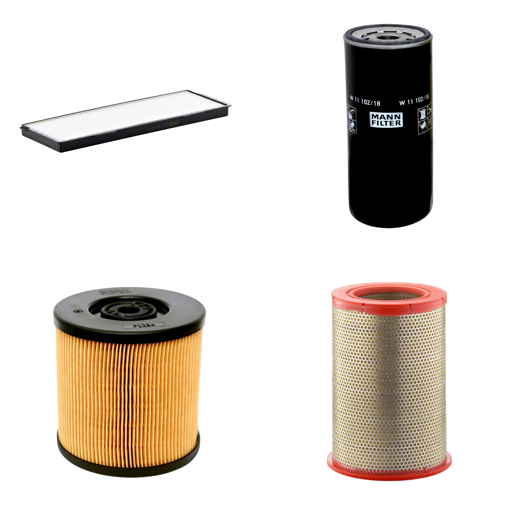 Kit Filtros de Ar Combustível Cabine Ar Condicionado Óleo - Mann-Filter - C301359 - CU37001 - P1234 - W11102/18