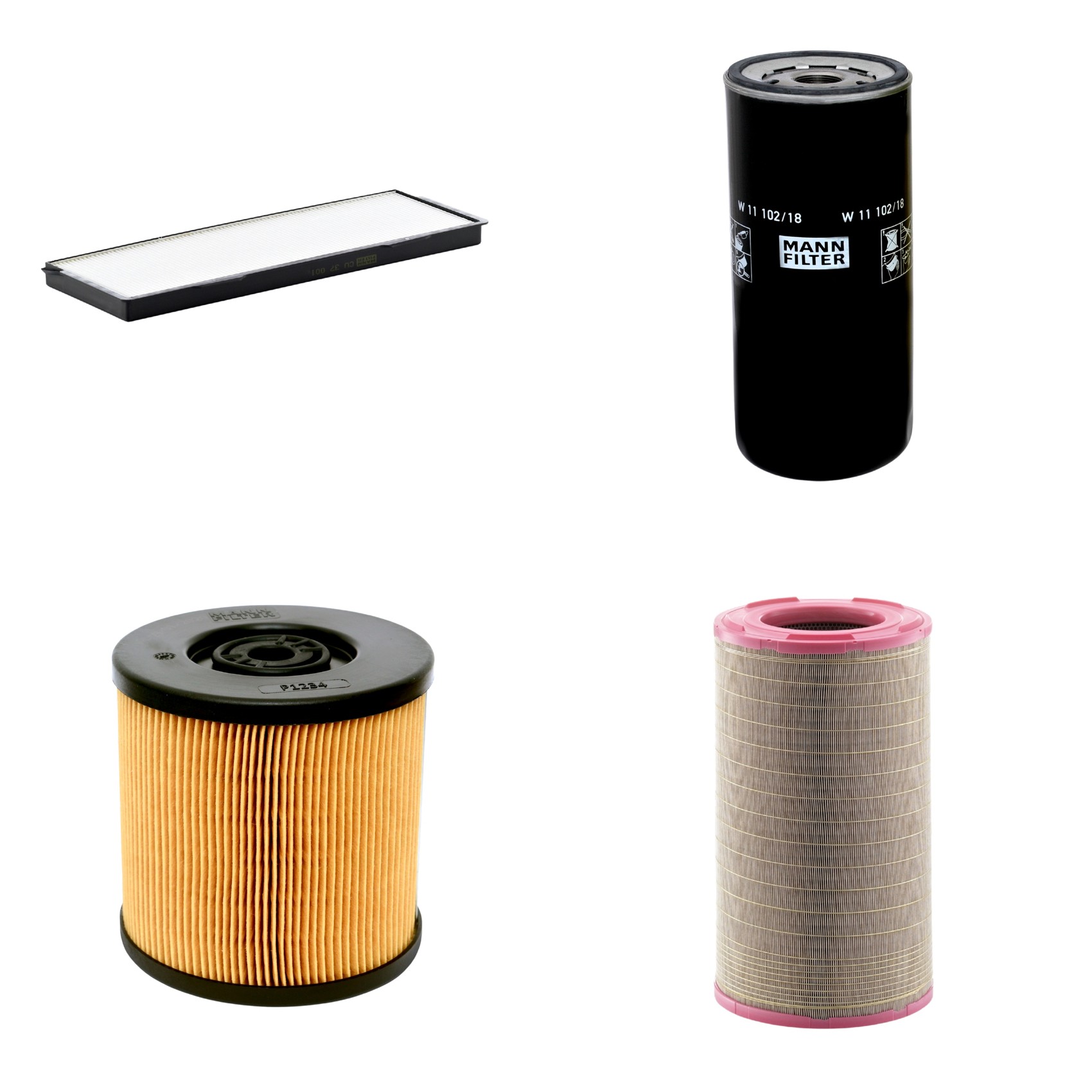 Kit Filtros de Ar Combustível Cabine Ar Condicionado Óleo - Mann-Filter - C301500 - CU37001 - P1234 - W11102/18