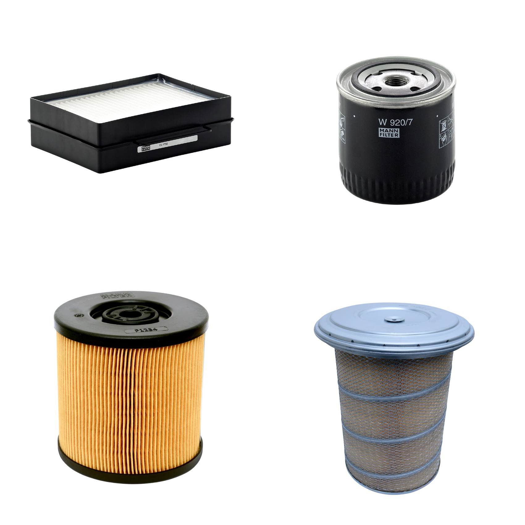 Kit Filtros de Ar Combustível Cabine Ar Condicionado Óleo - Mann-Filter - C30880/1 - CU1722 - P1234 - W920/7