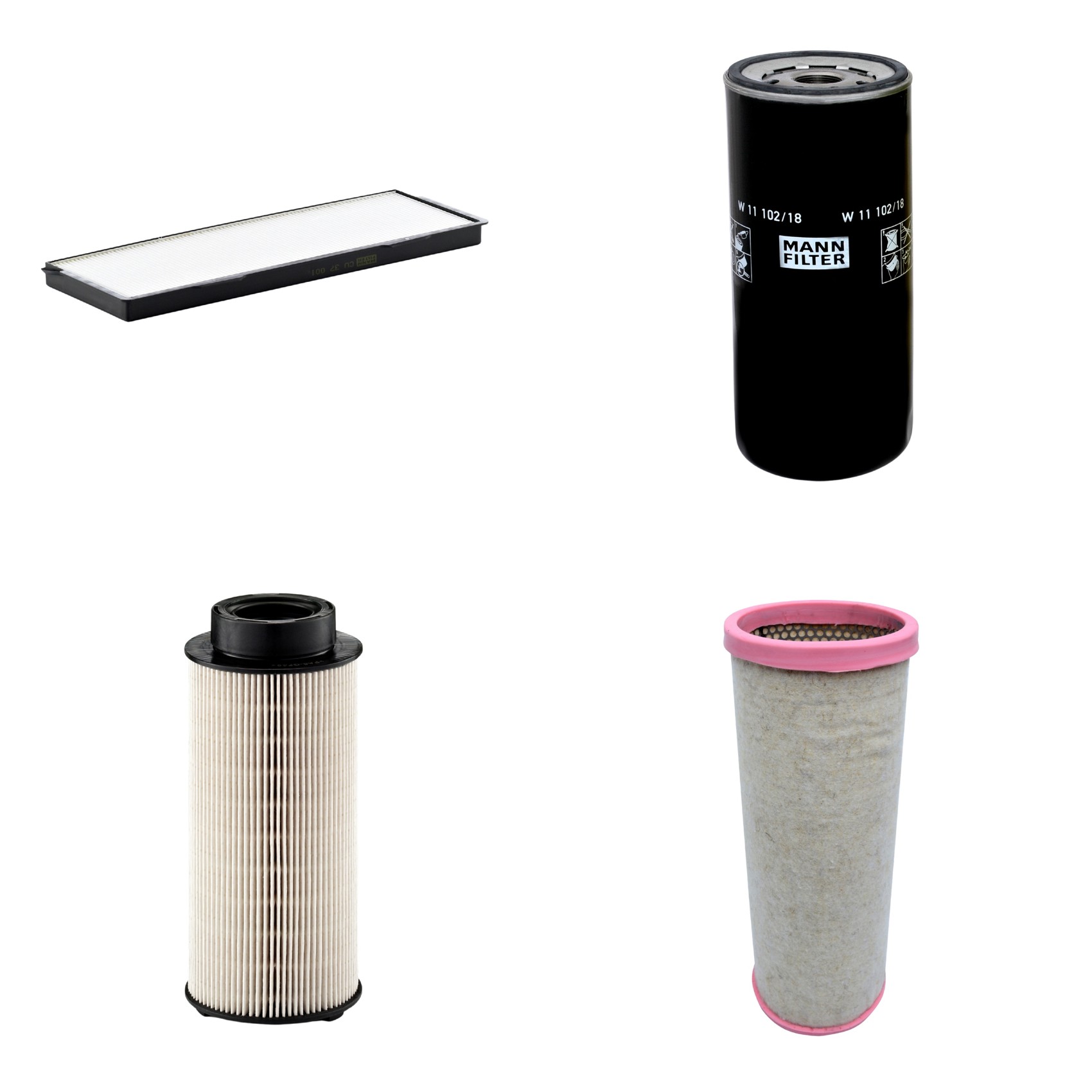 Kit Filtros de Ar Combustível Cabine Ar Condicionado Óleo - Mann-Filter - CF1711 - CU37001 - PU941x - W11102/18