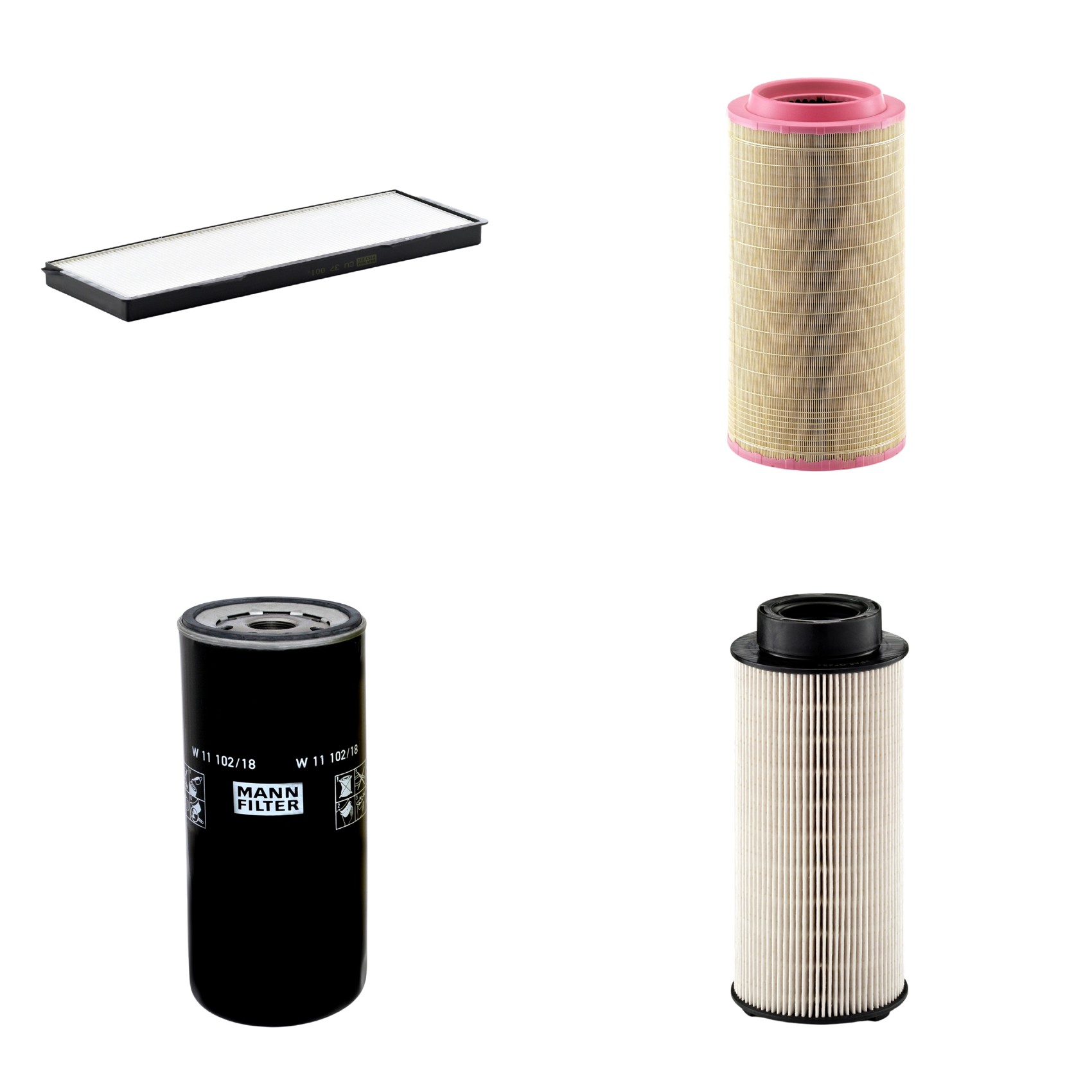 Kit Filtros de Ar Combustível Cabine Ar Condicionado Óleo - Mann-Filter - C271340 - CU37001 - PU941x - W11102/18