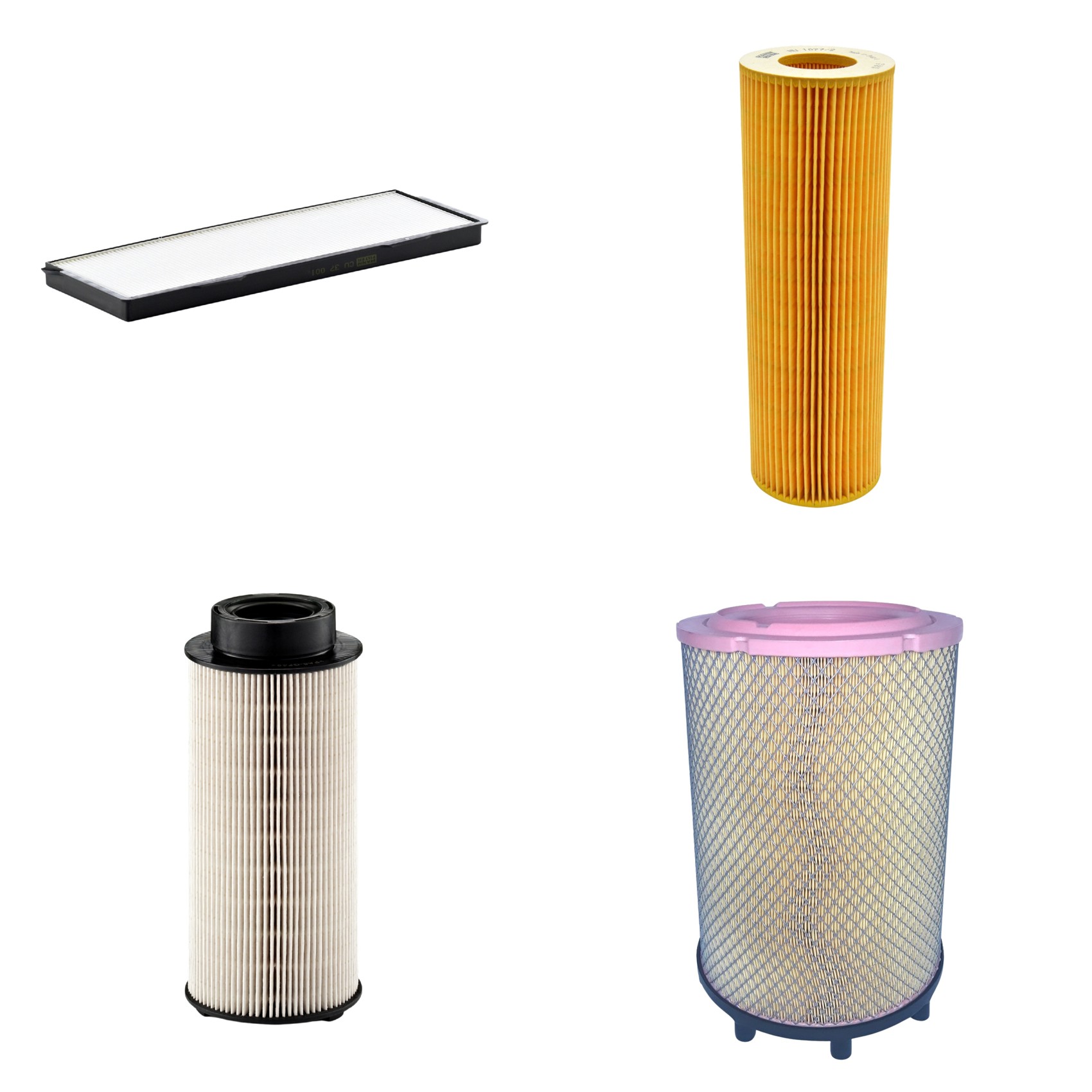 Kit Filtros de Ar Combustível Cabine Ar Condicionado Óleo - Mann-Filter - C31014/2 - CU37001 - HU1077/2z - PU941x