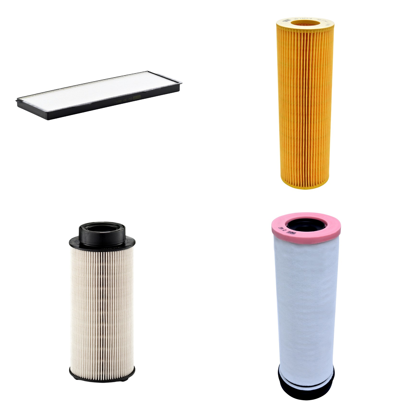 Kit Filtros de Ar Combustível Cabine Ar Condicionado Óleo - Mann-Filter - CF1652 - CU37001 - HU1077/2z - PU941x