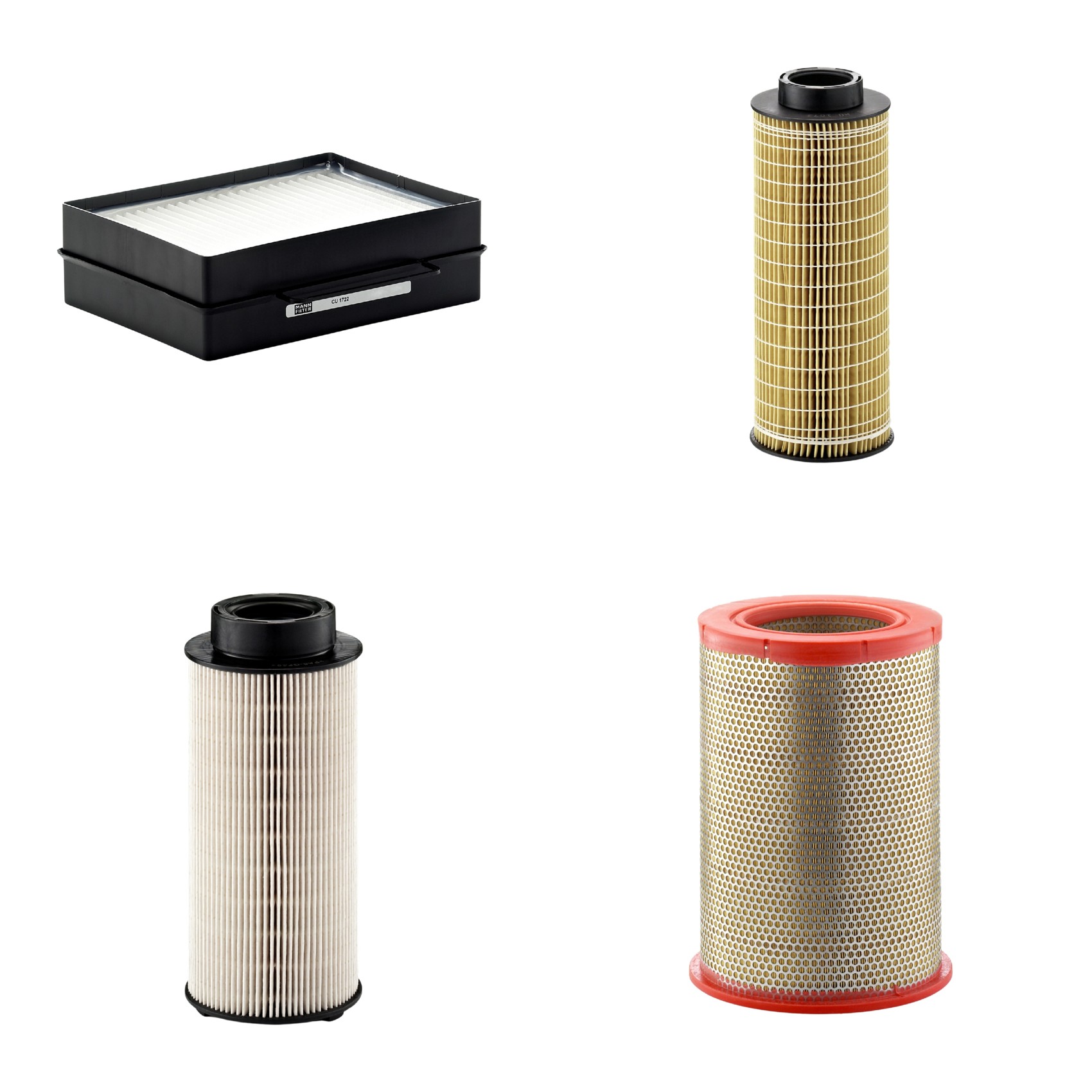 Kit Filtros de Ar Combustível Cabine Ar Condicionado Óleo - Mann-Filter - C301359 - CU1722 - HU1072x - PU941x