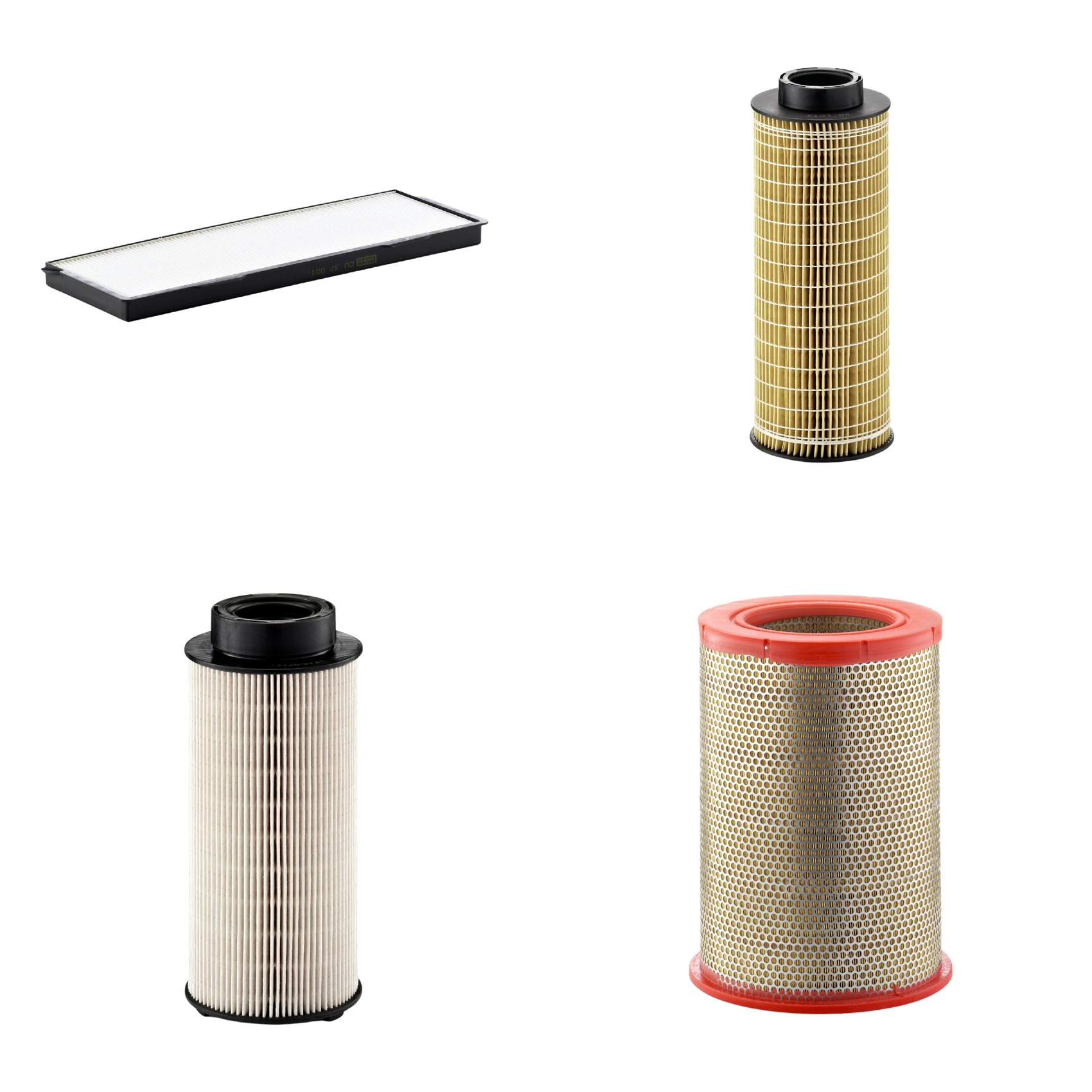 Kit Filtros de Ar Combustível Cabine Ar Condicionado Óleo - Mann-Filter - C301359 - CU37001 - HU1072x - PU941x