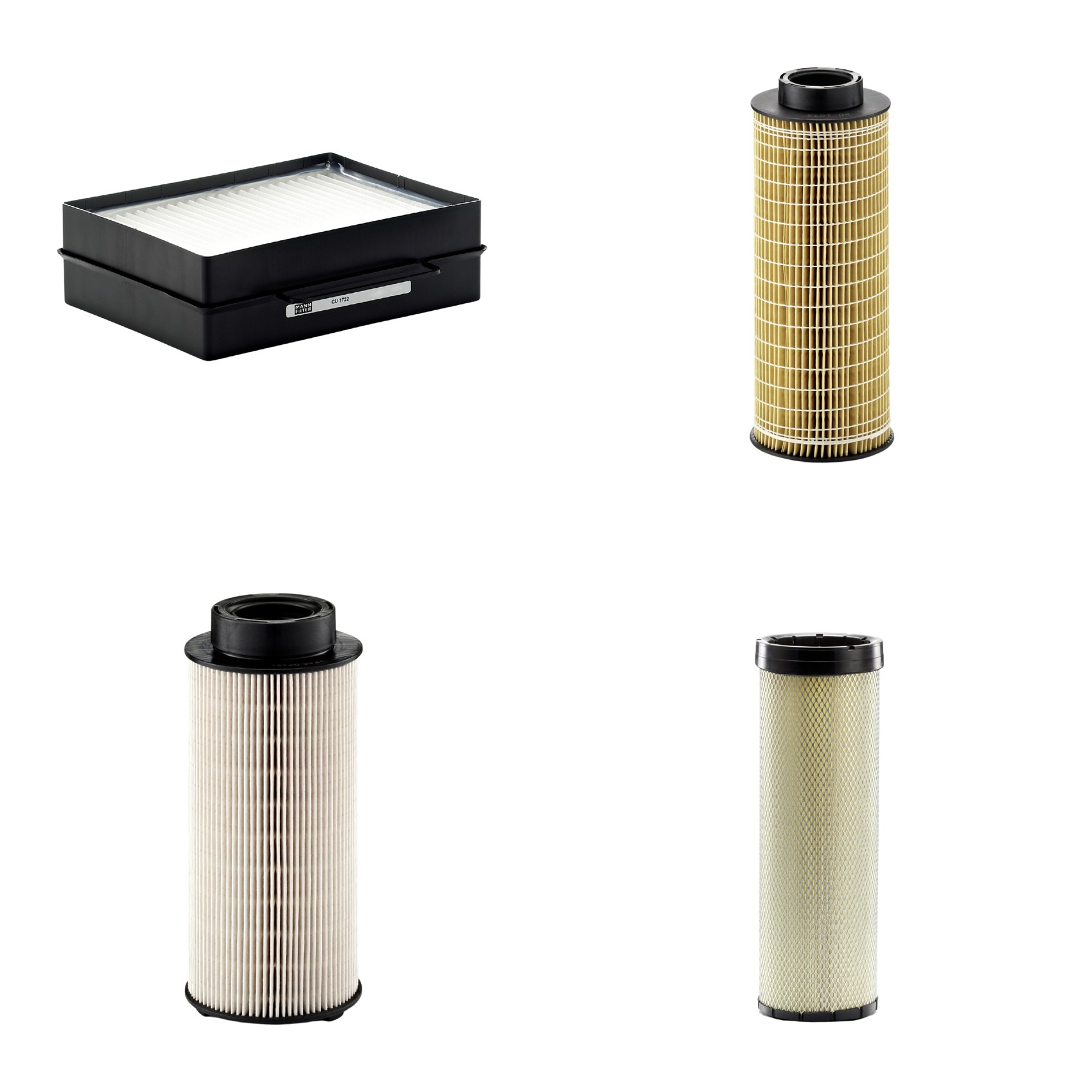 Kit Filtros de Ar Combustível Cabine Ar Condicionado Óleo - Mann-Filter - CF1720 - CU1722 - HU1072x - PU941x